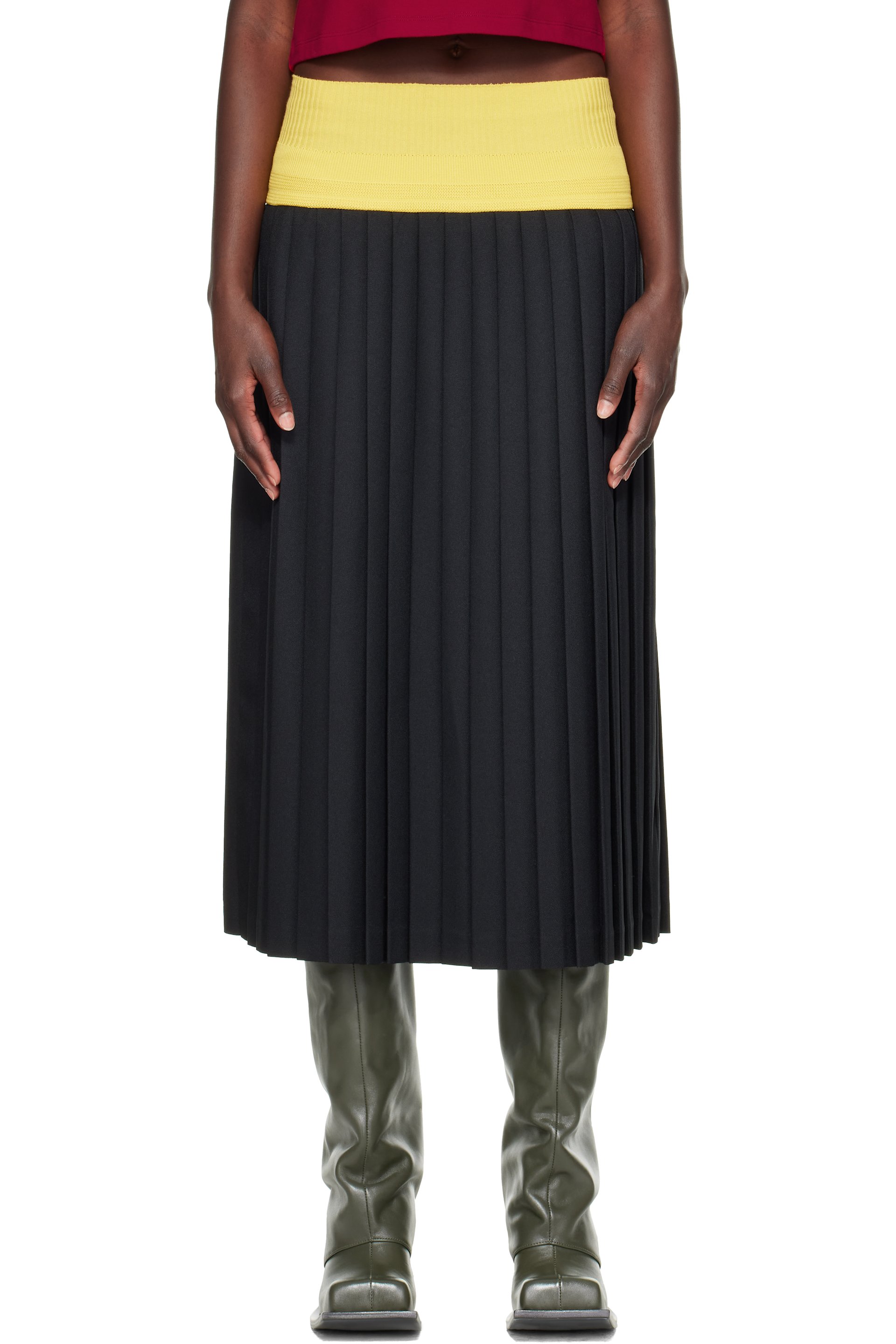 Stefan Cooke - Black Match Midi Skirt