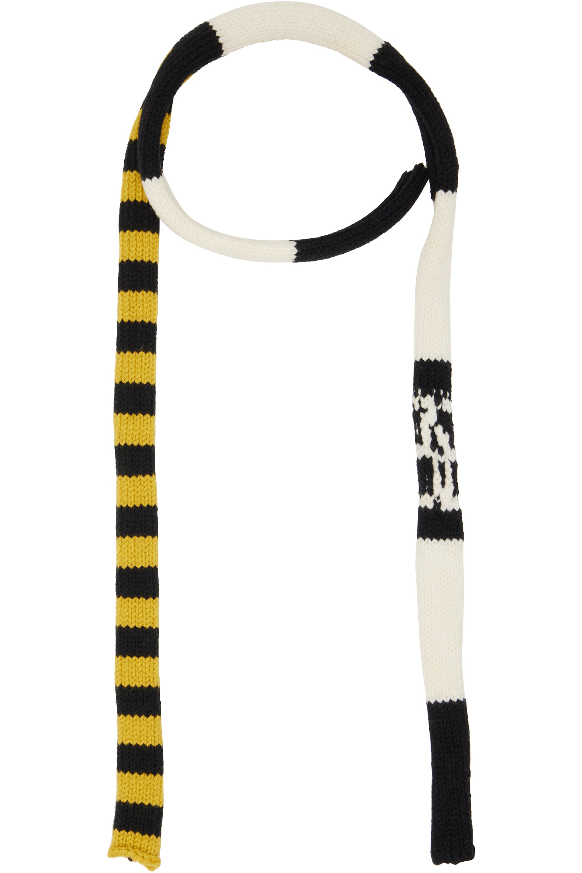 Stefan Cooke - Black & Yellow Stripe Knit Scarf