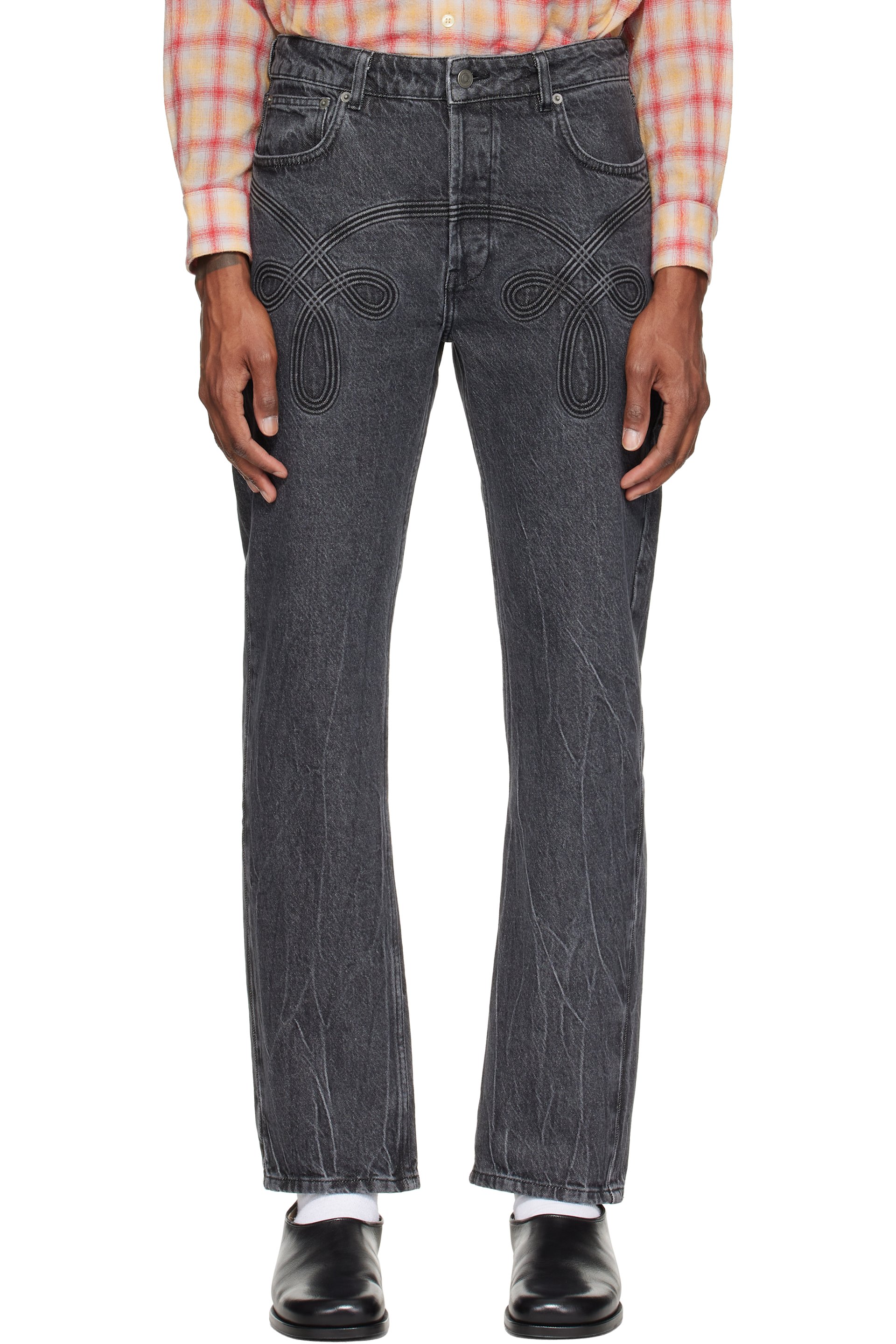 Stefan Cooke - Black Braided Jeans