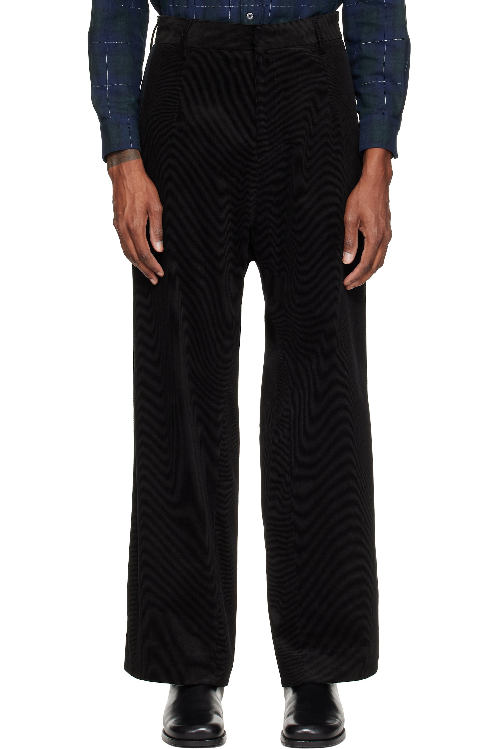 Stefan Cooke - Black Cord Tux Trousers