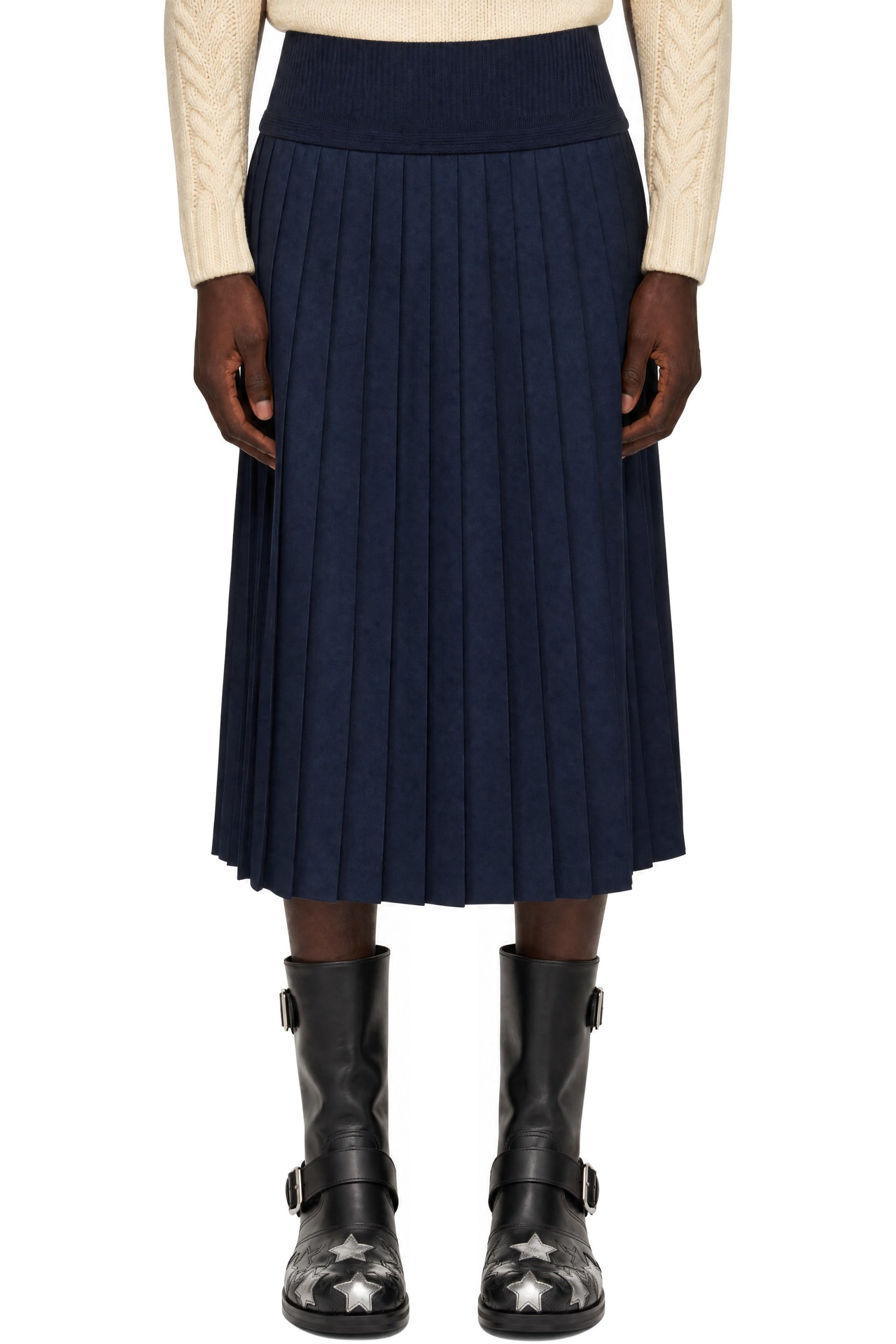 Stefan Cooke - Navy Match Midi Skirt