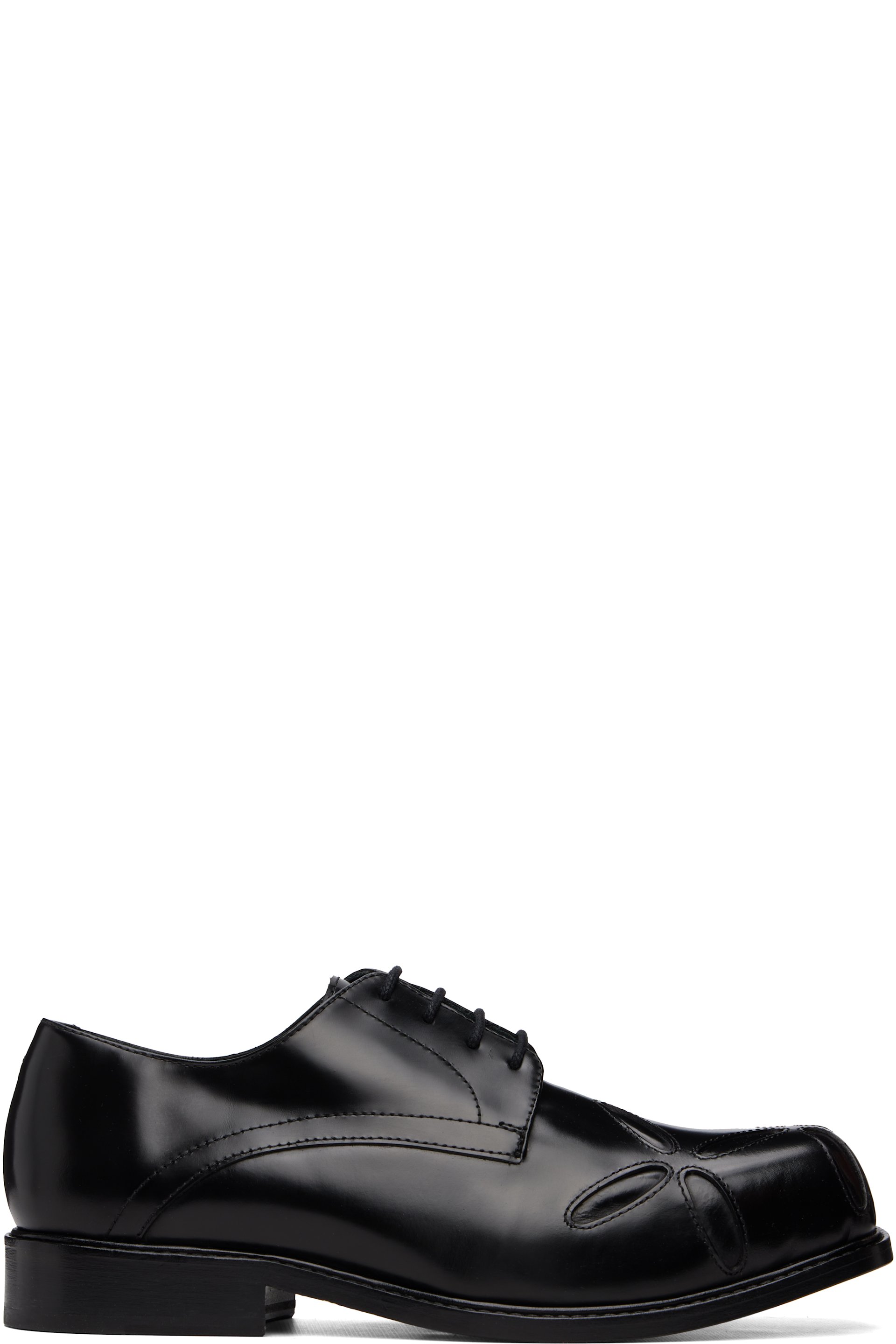 Stefan Cooke - Black Slashed Square Toe Derbys