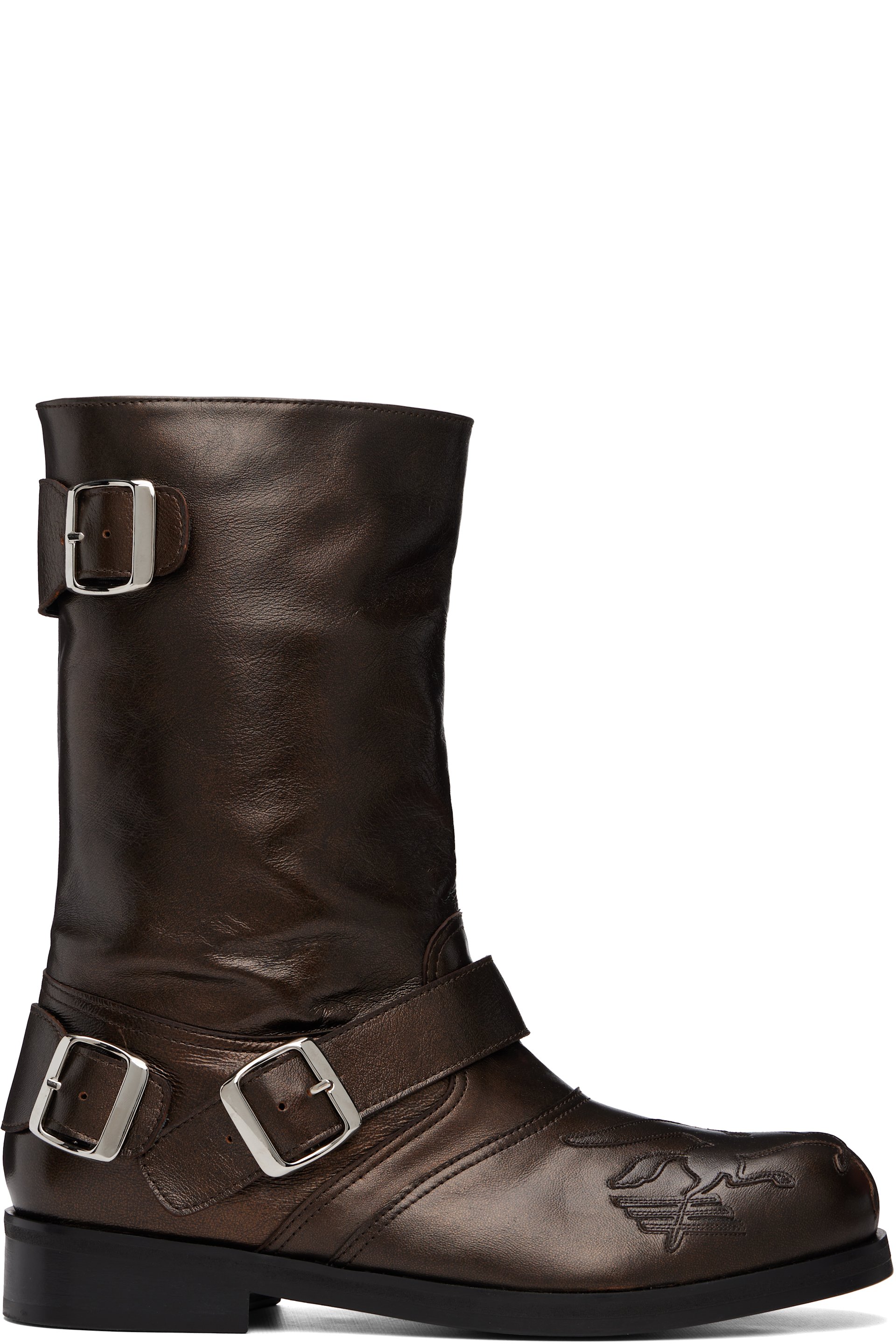 Stefan Cooke - Brown Pegasus Biker Boots
