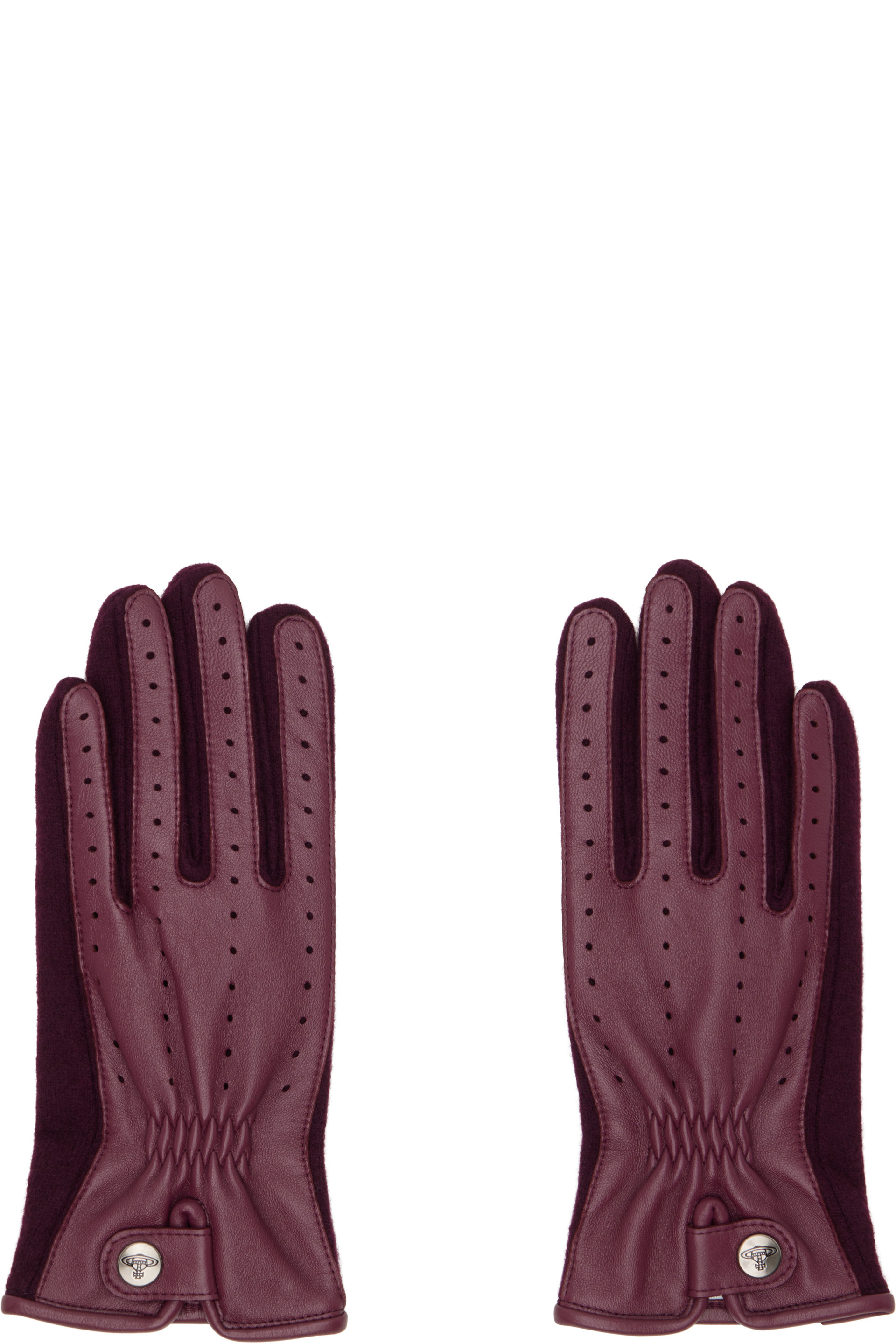 Vivienne Westwood - Burgundy Leather & Wool Gloves