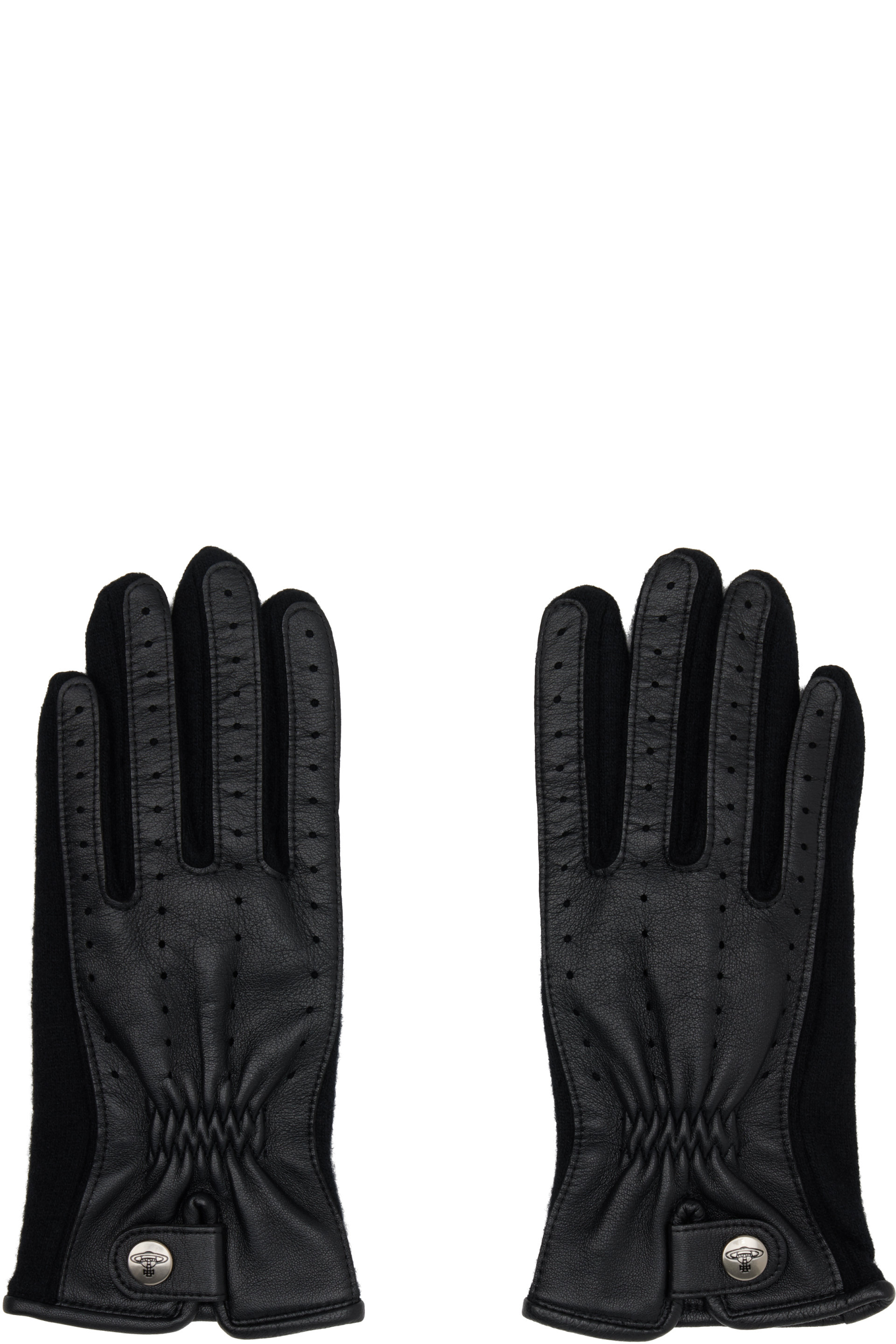 Vivienne Westwood - Black Leather & Wool Gloves