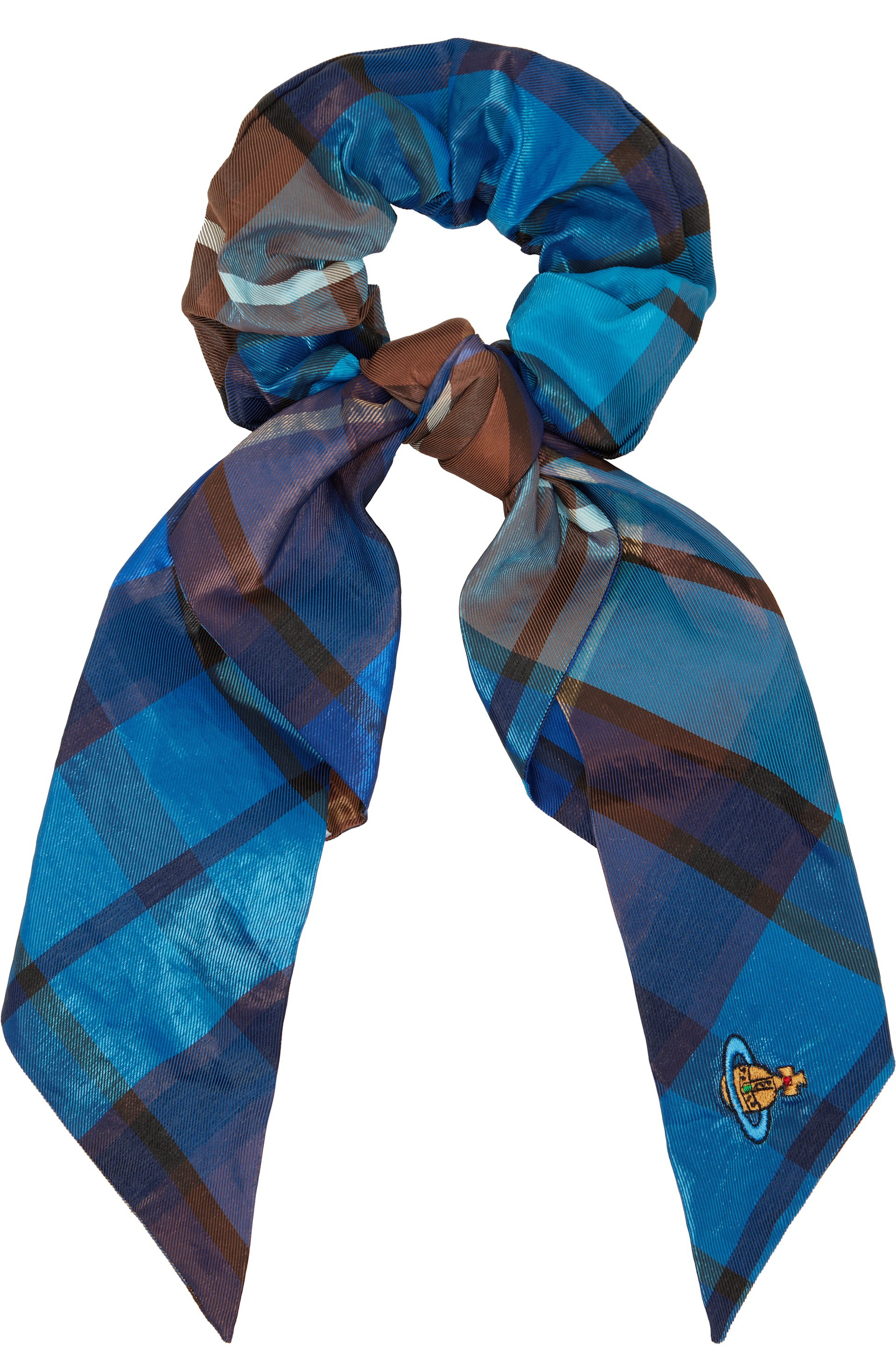 Vivienne Westwood - Blue Embroidered Large Scrunchie