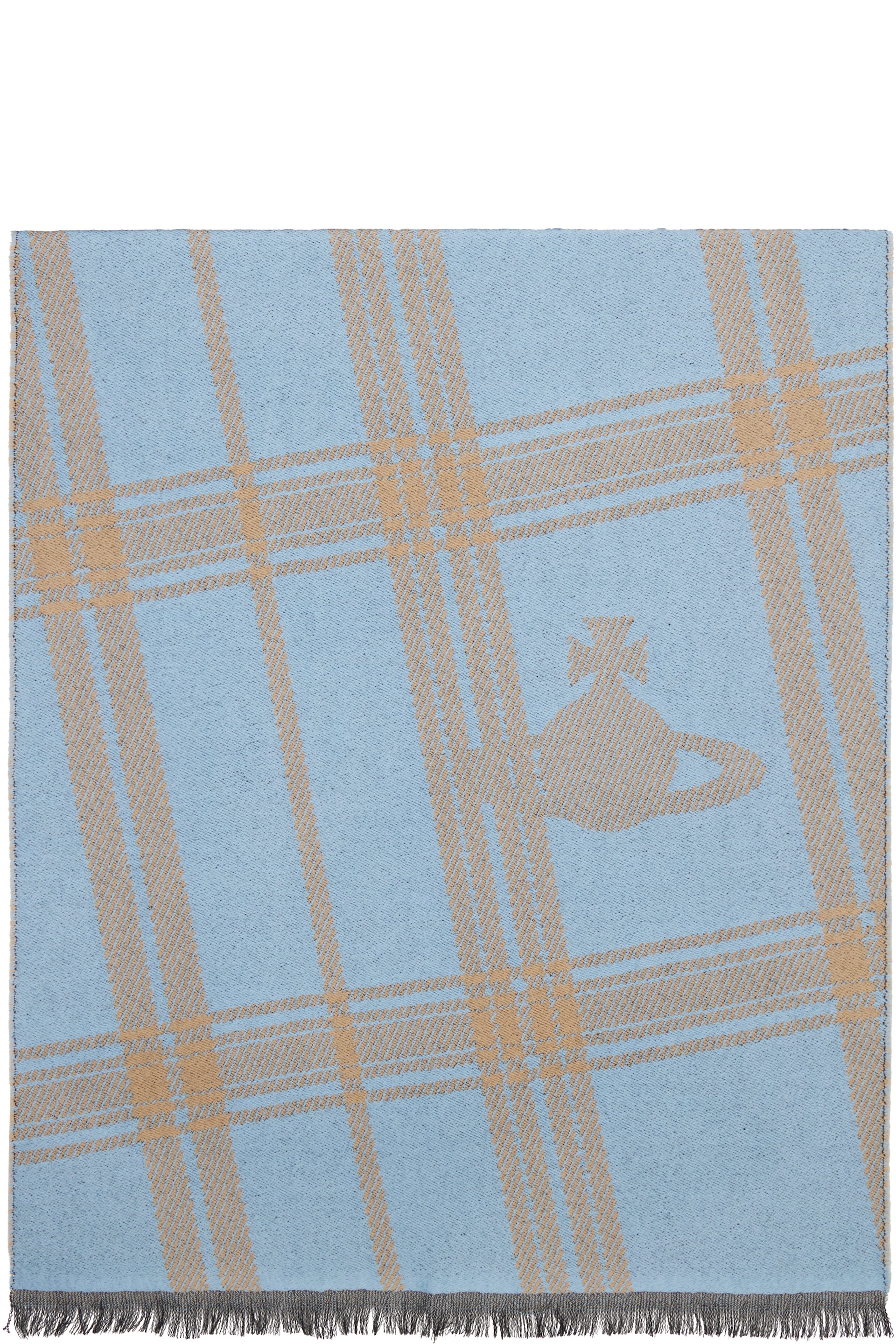 Vivienne Westwood - Blue & Beige Wool Scarf