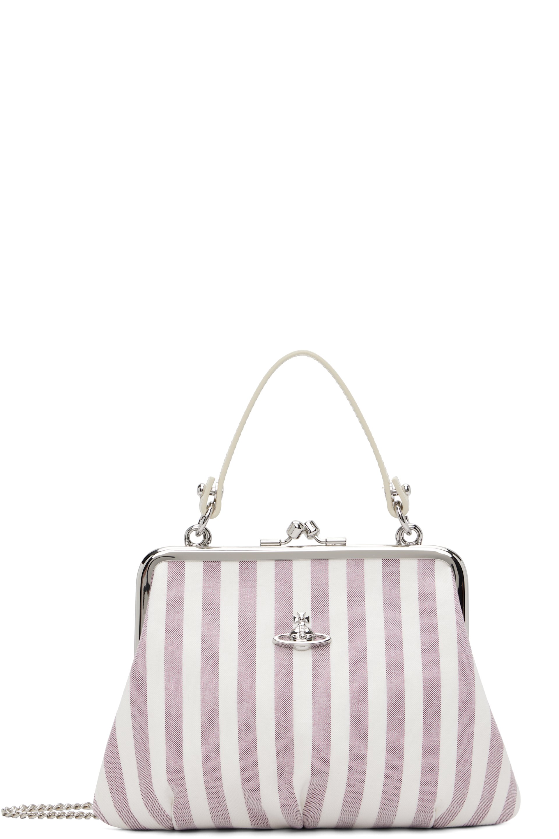 Vivienne Westwood - Sac Granny bourgogne et blanc à monture de bourse