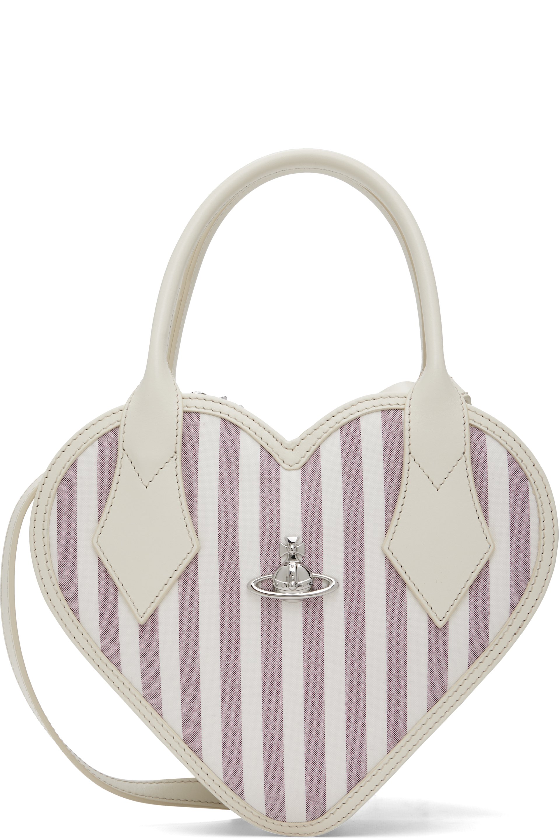 Vivienne Westwood - Off-White & Purple Josephine Heart Crossbody Bag