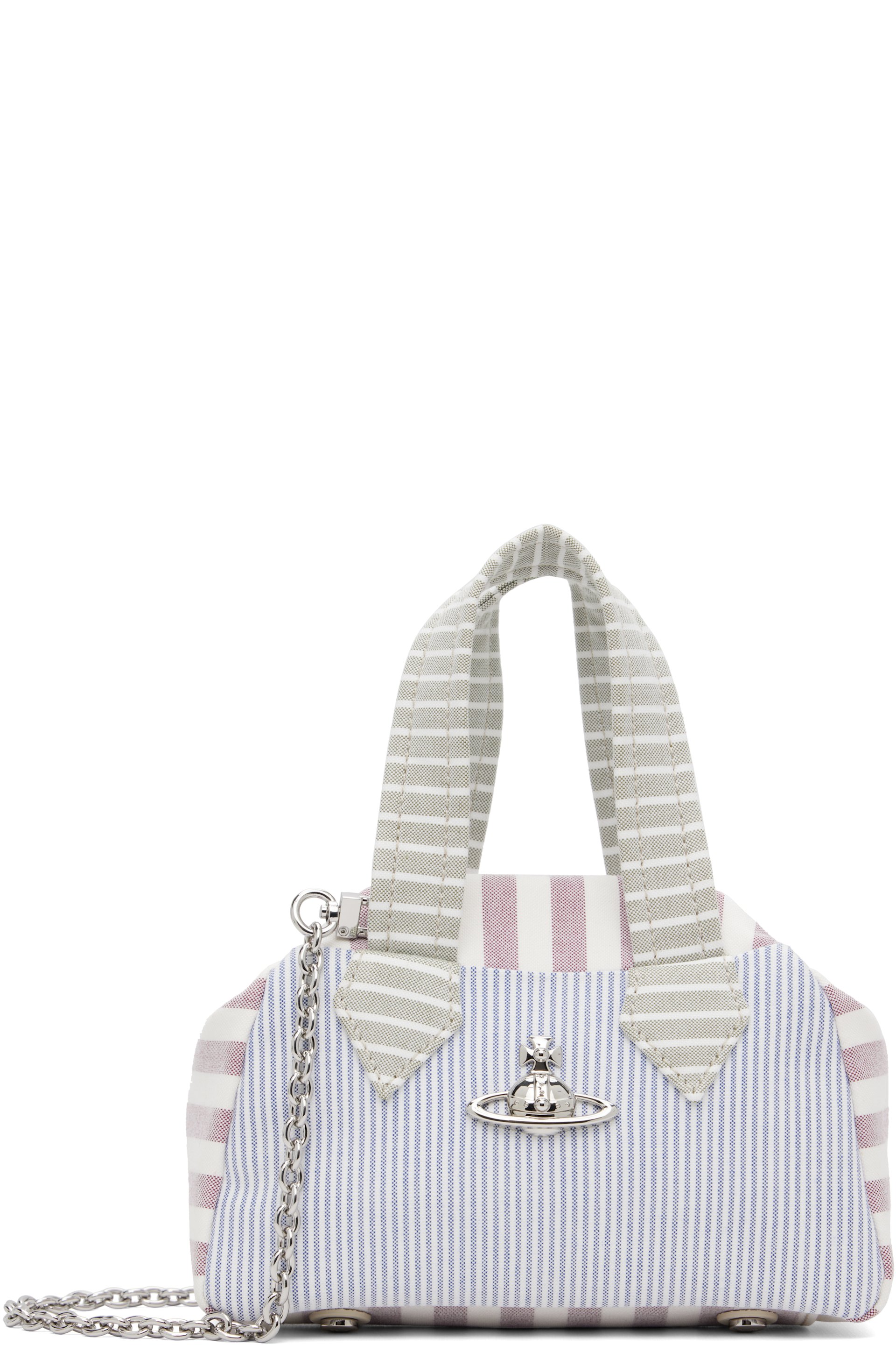 Vivienne Westwood - Petit sac Yasmine bleu marine et bourgogne