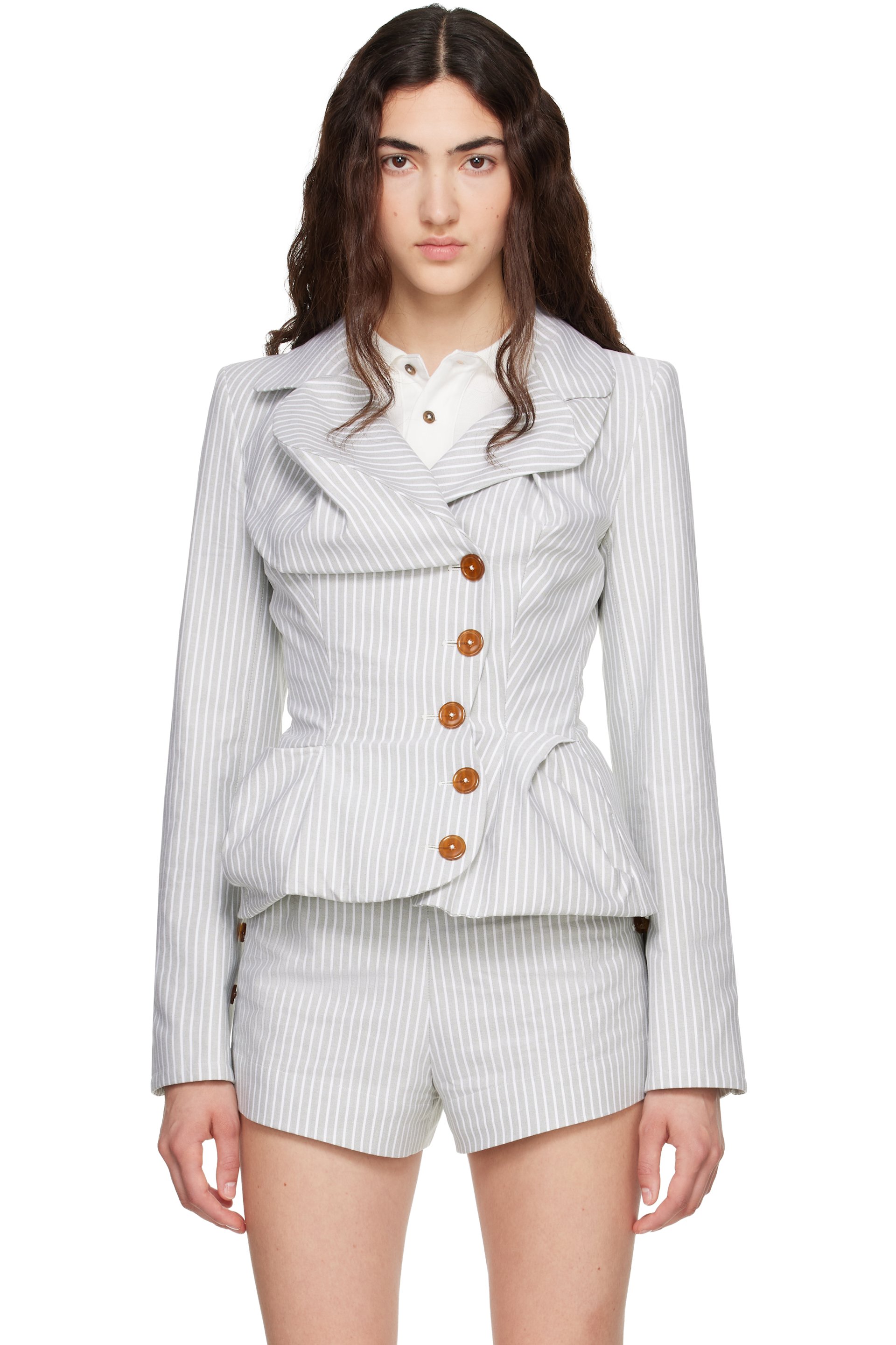 Vivienne Westwood - Gray Drunken Tailored Blazer