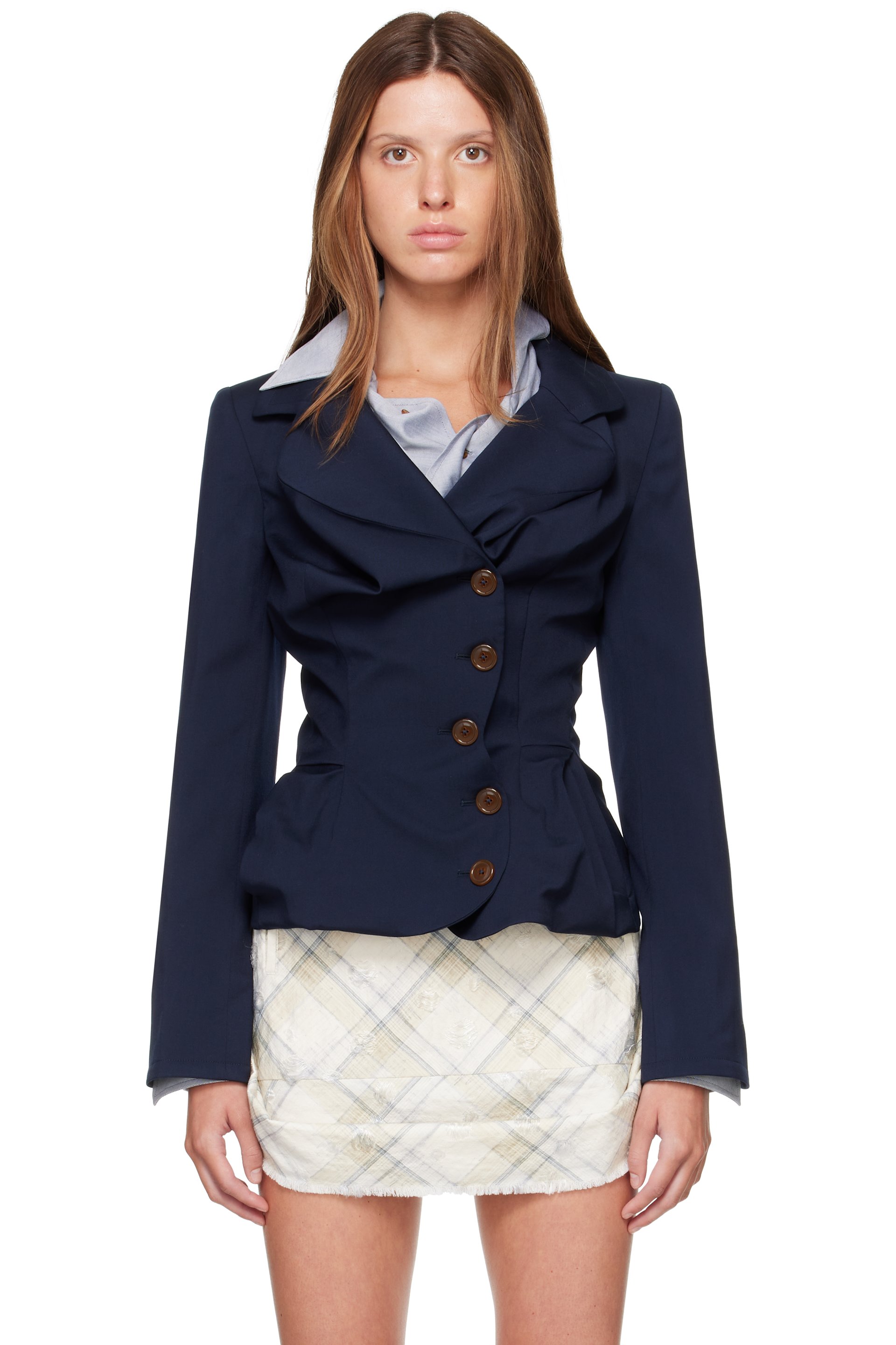 Vivienne Westwood - Navy Drunken Tailored Blazer