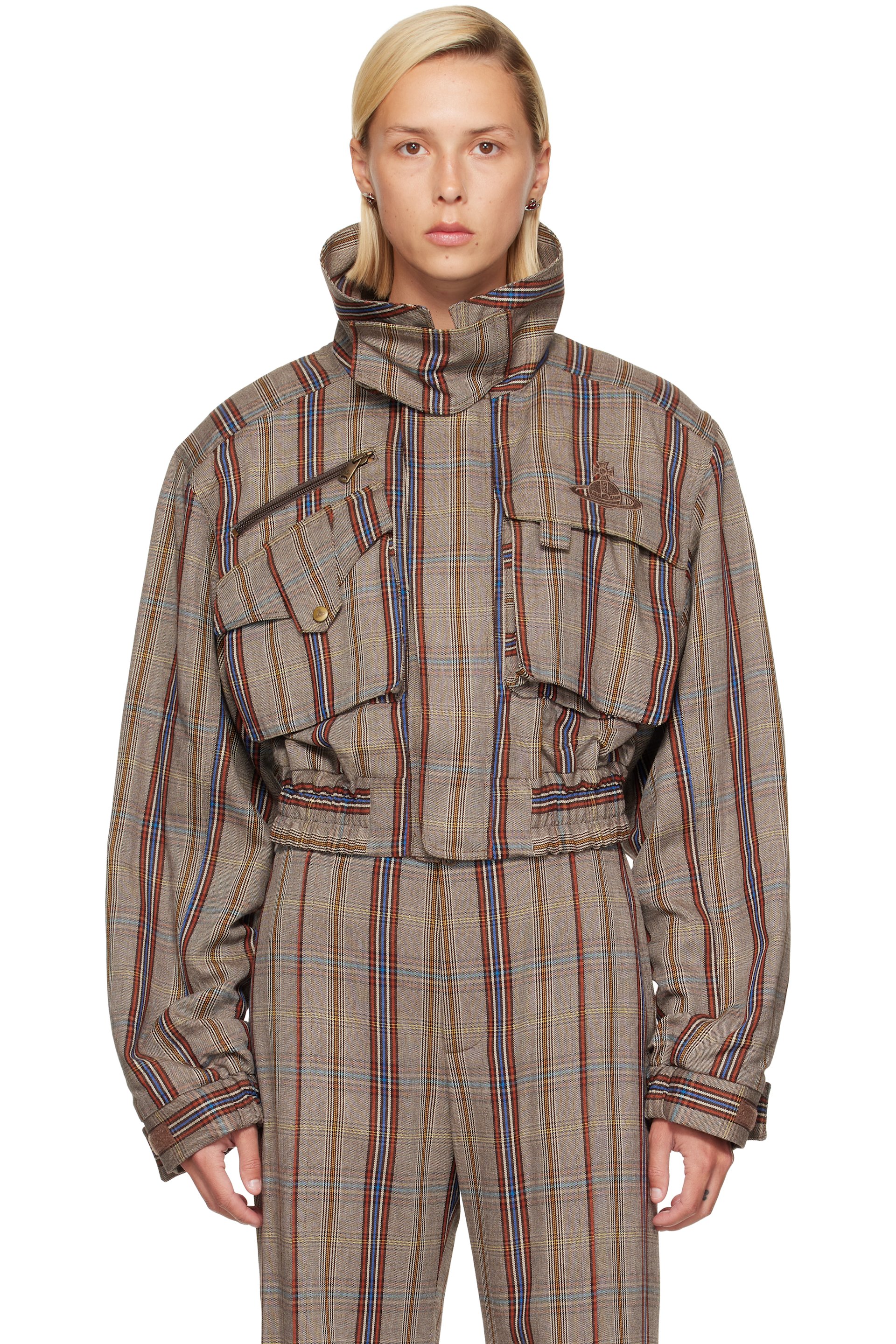 Vivienne Westwood - Taupe Memphis Cropped Bomber Jacket