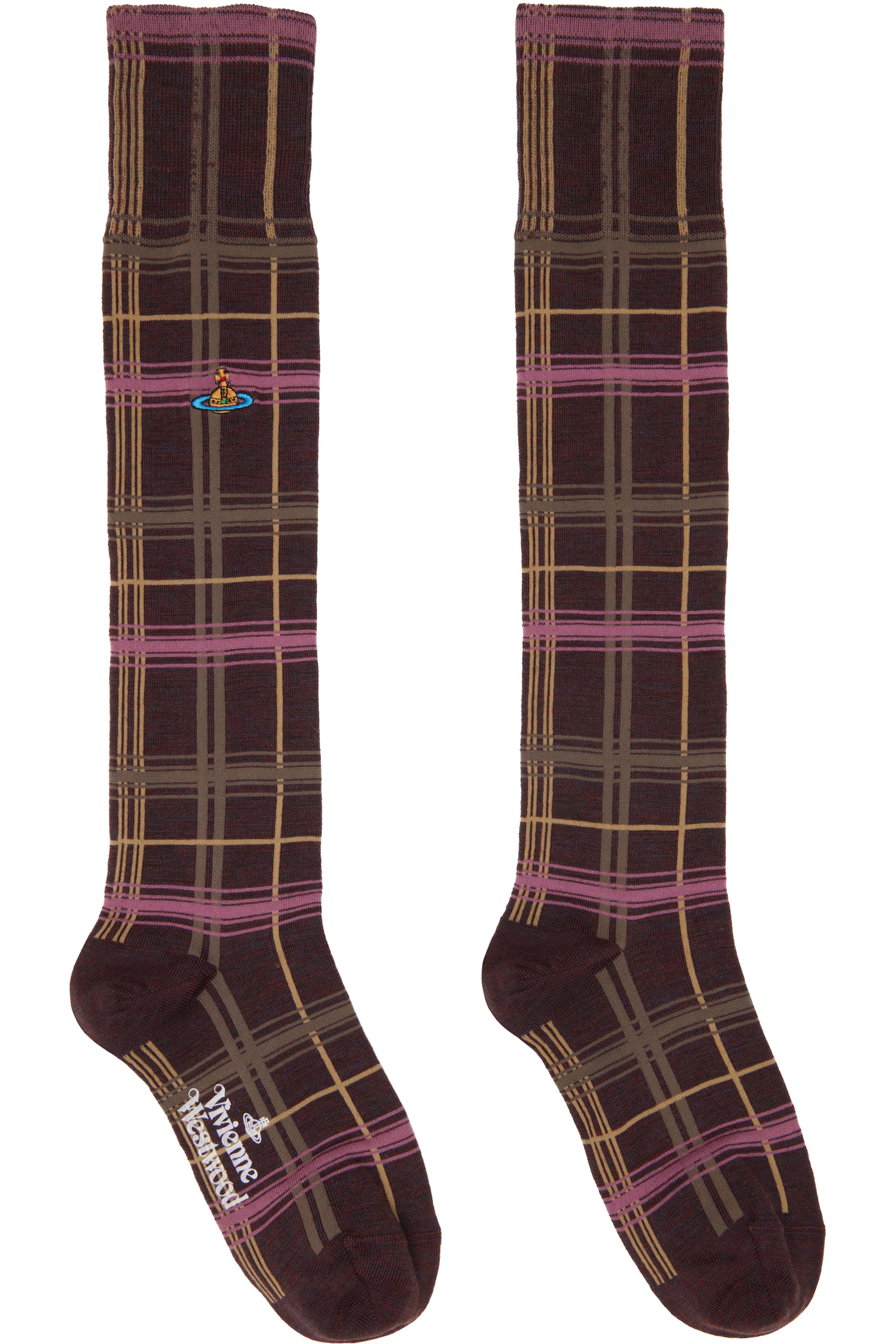 Vivienne Westwood - Brown Multicheck High Socks