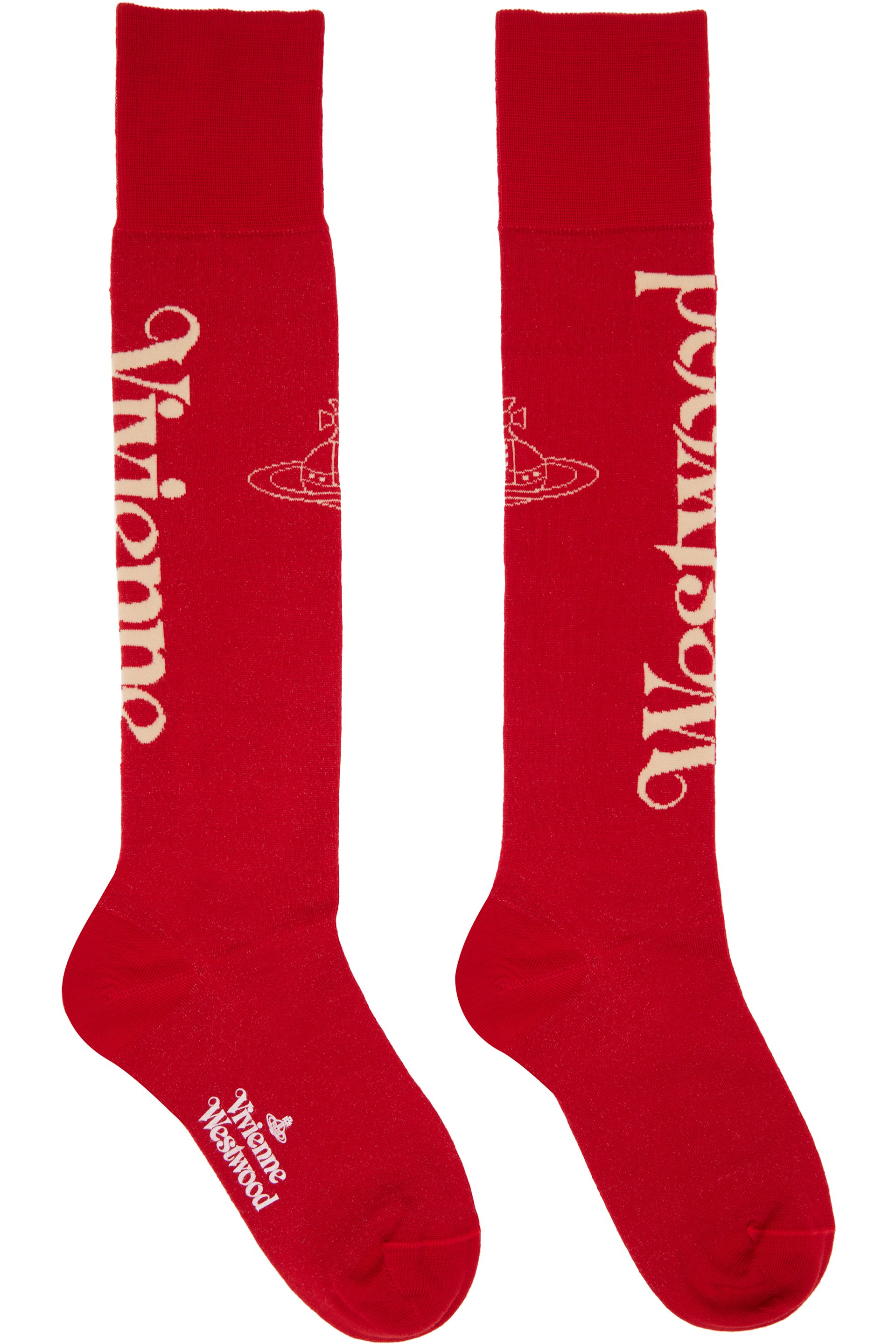 Vivienne Westwood - Red Half Logo High Socks