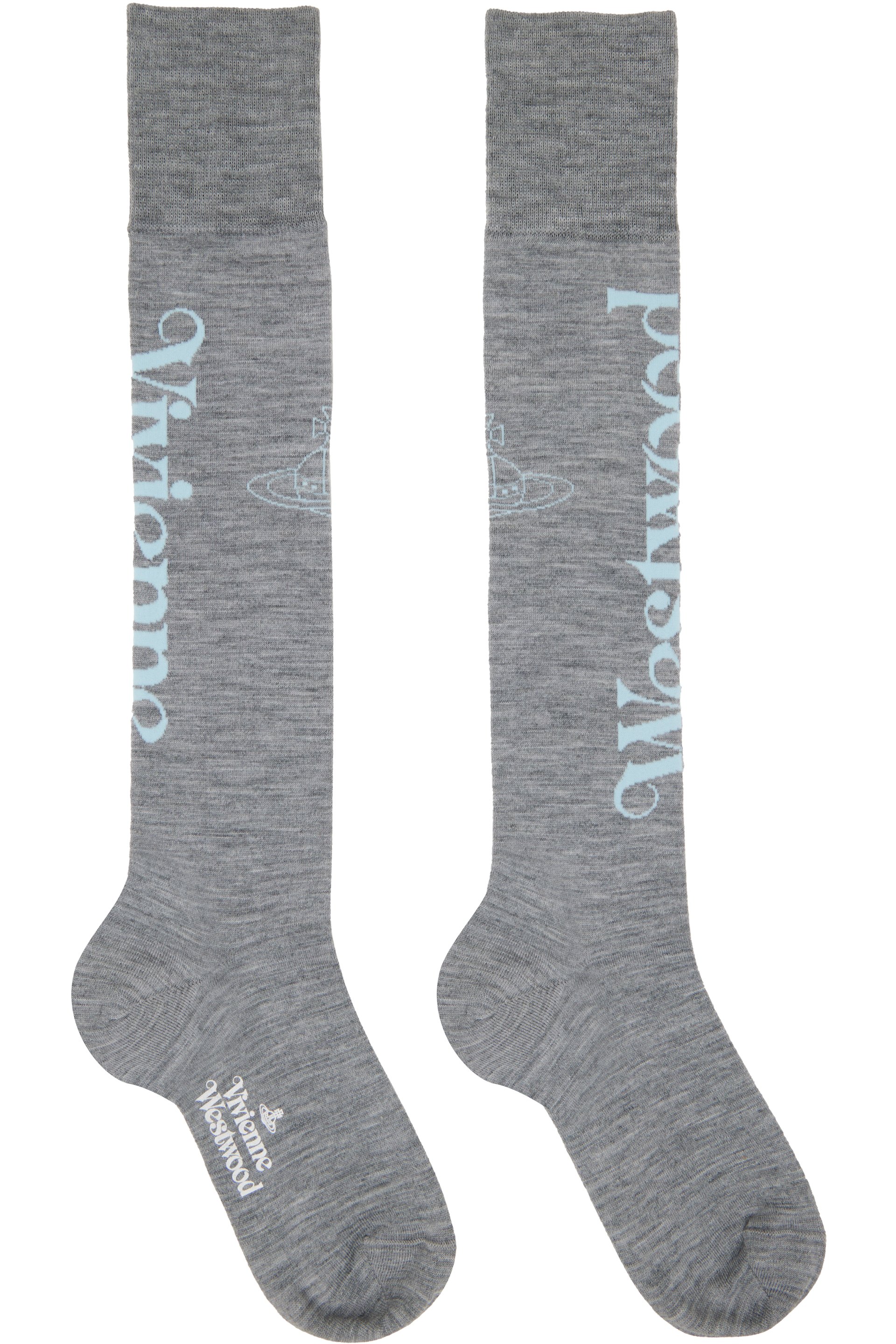 Vivienne Westwood - Gray Half Logo High Socks