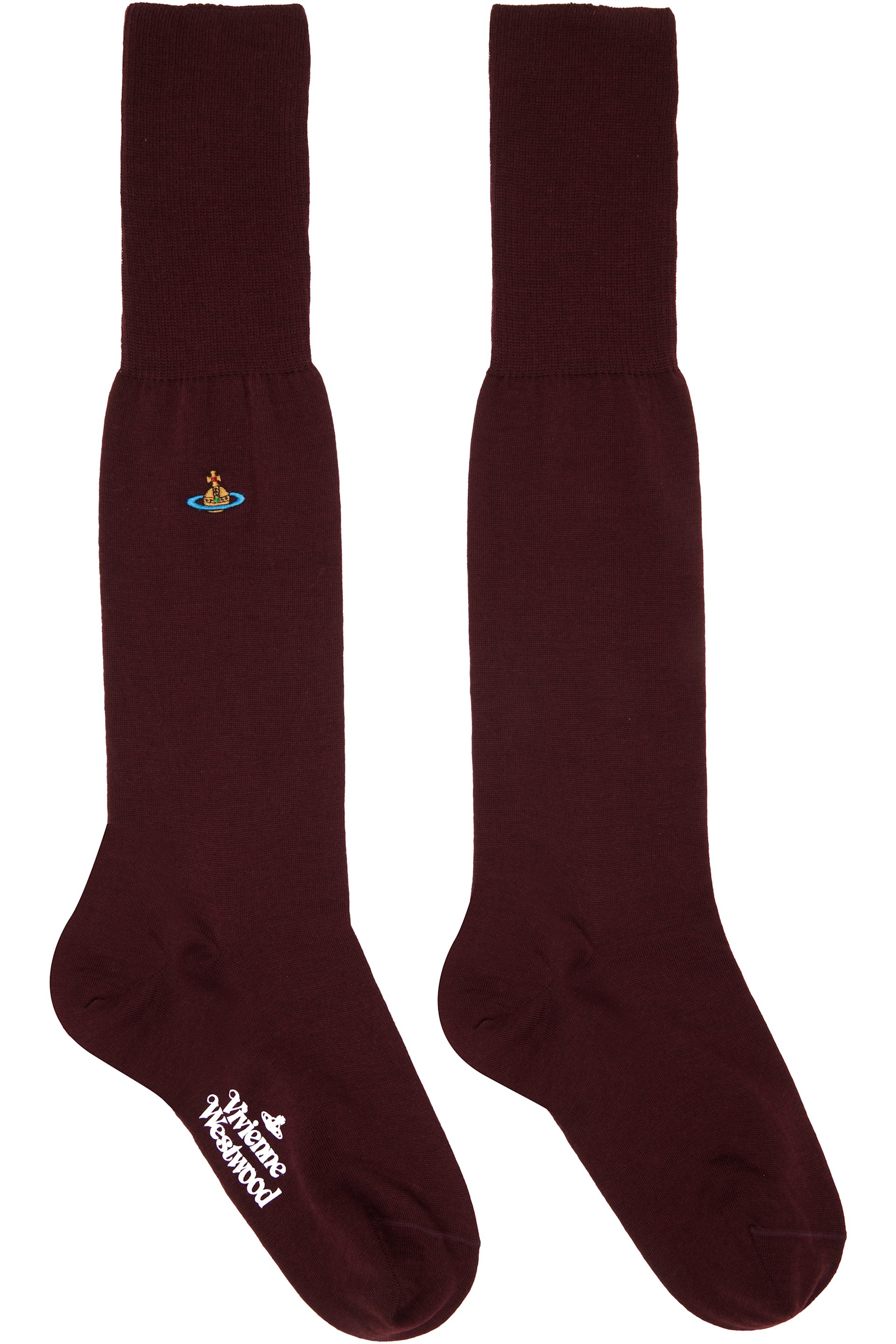 Vivienne Westwood - Burgundy Uni Colour High Socks