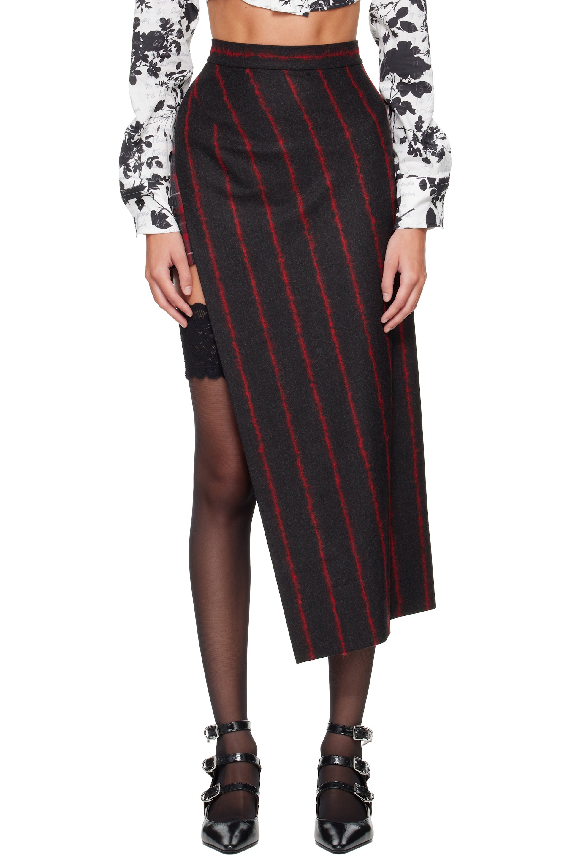 Vivienne Westwood - Gray & Red Infinity Maxi Skirt