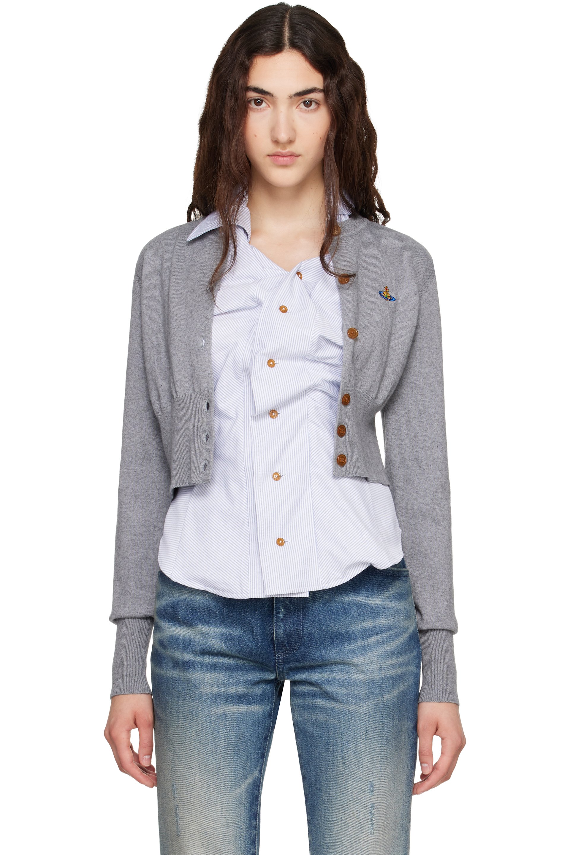 Vivienne Westwood - 灰色 Bea Cropped 开衫