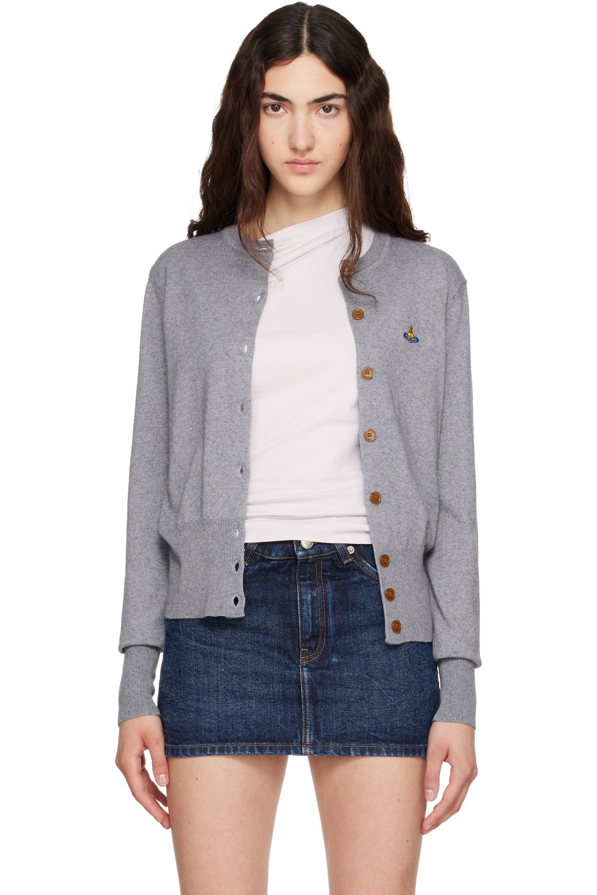 Vivienne Westwood - Gray Bea Cropped Cardigan