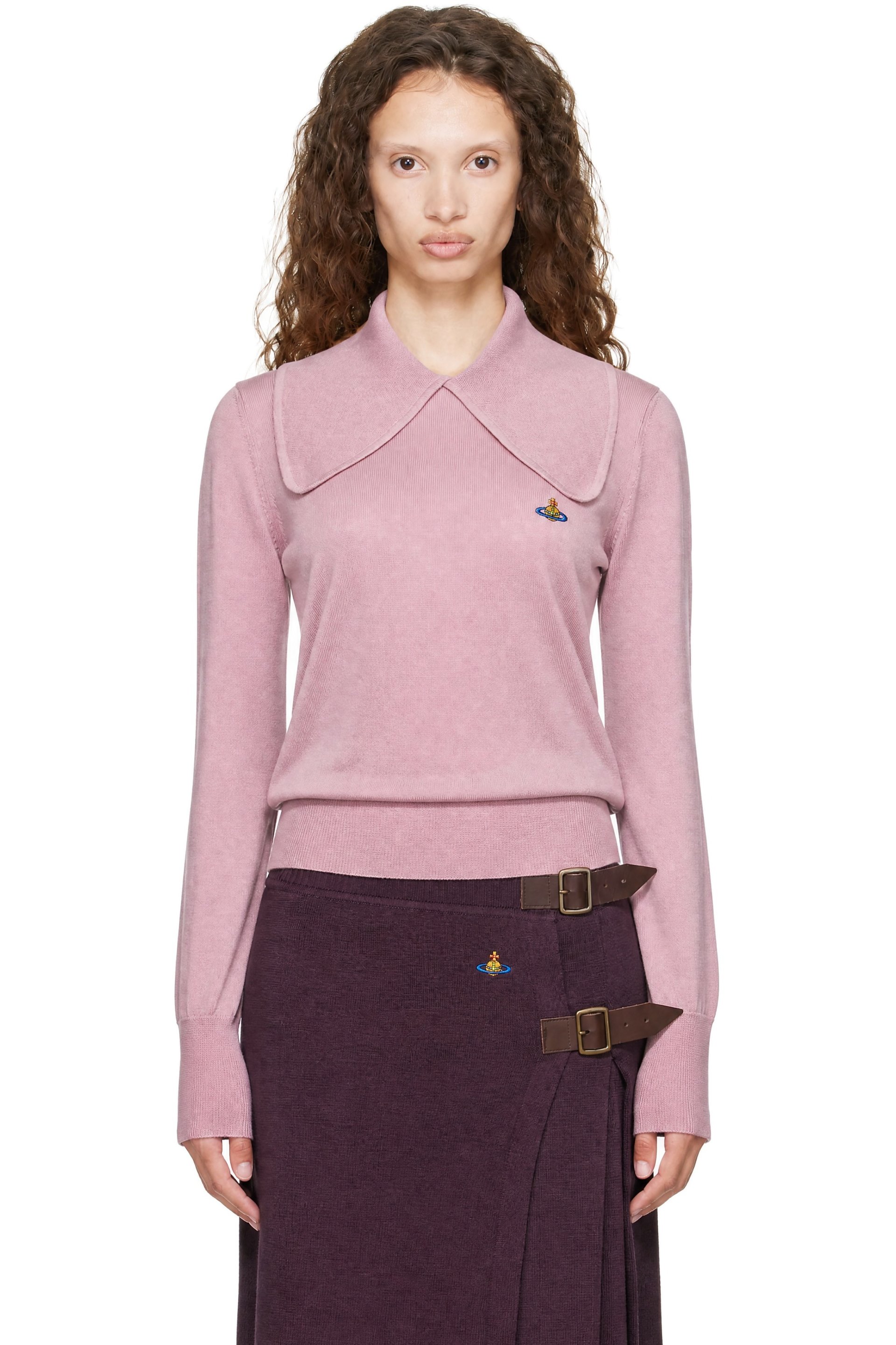 Vivienne Westwood - Pink Tie Bea Long Sleeve Polo