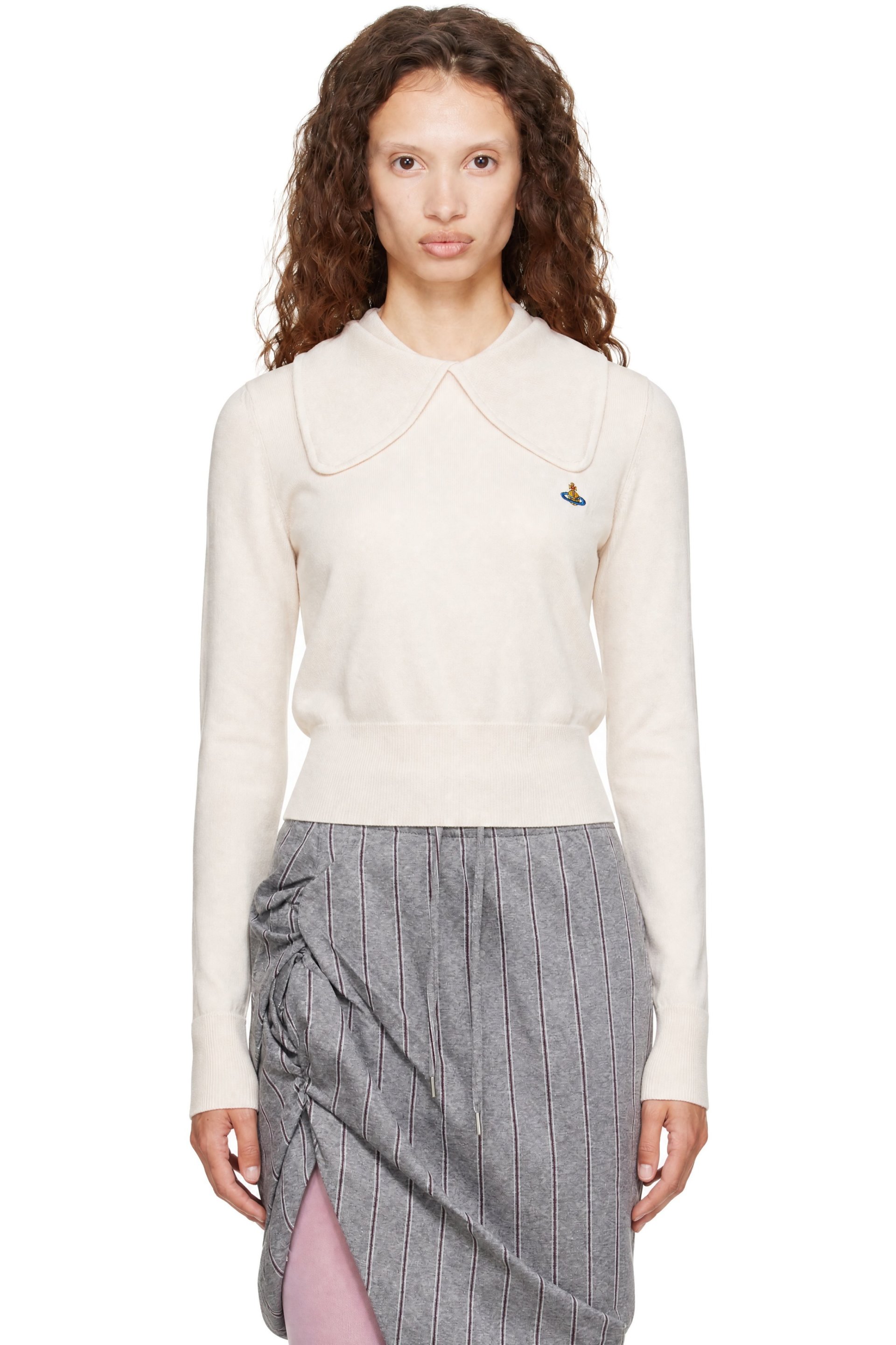 Vivienne Westwood - Beige Tie Bea Long Sleeve Polo