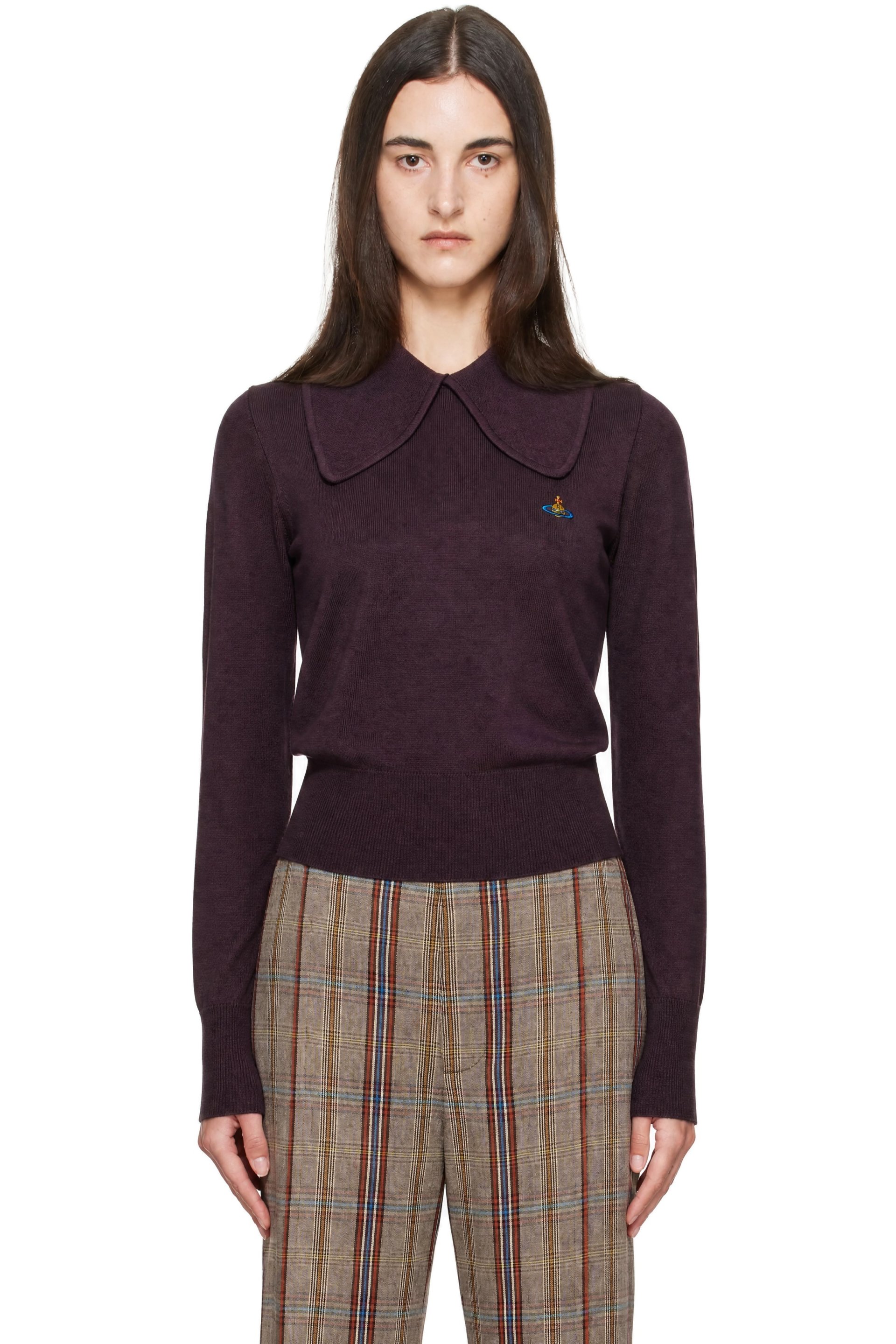 Vivienne Westwood - Purple Tie Bea Long Sleeve Polo