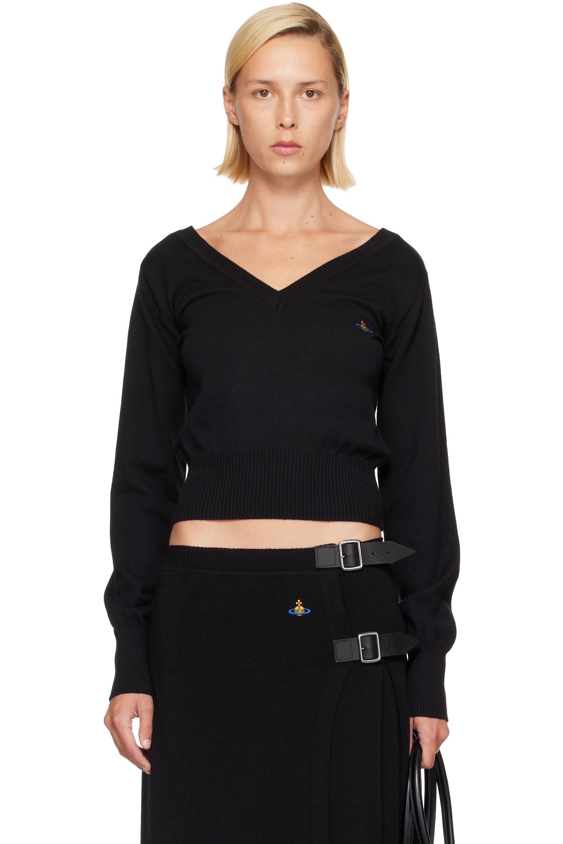 Vivienne Westwood - Black Beatrice V-Neck Sweater
