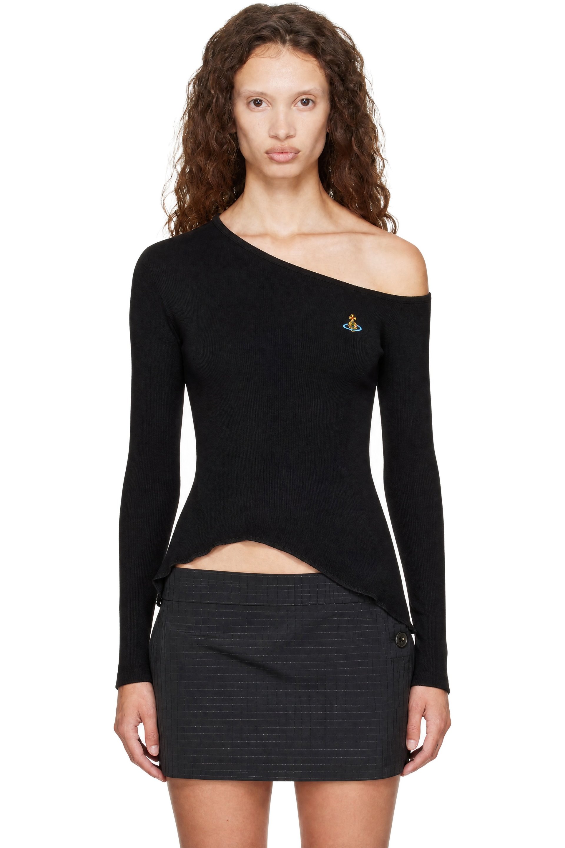 Vivienne Westwood - Black Long Sleeve Orgy Shoulder T-Shirt