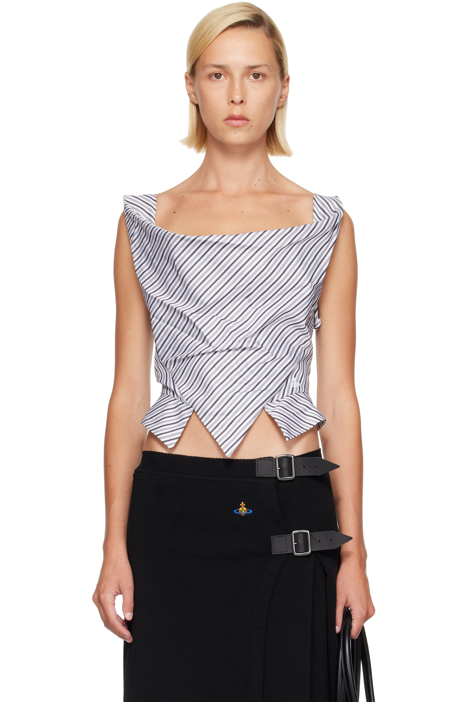 Vivienne Westwood - Gray & White Sunday Top