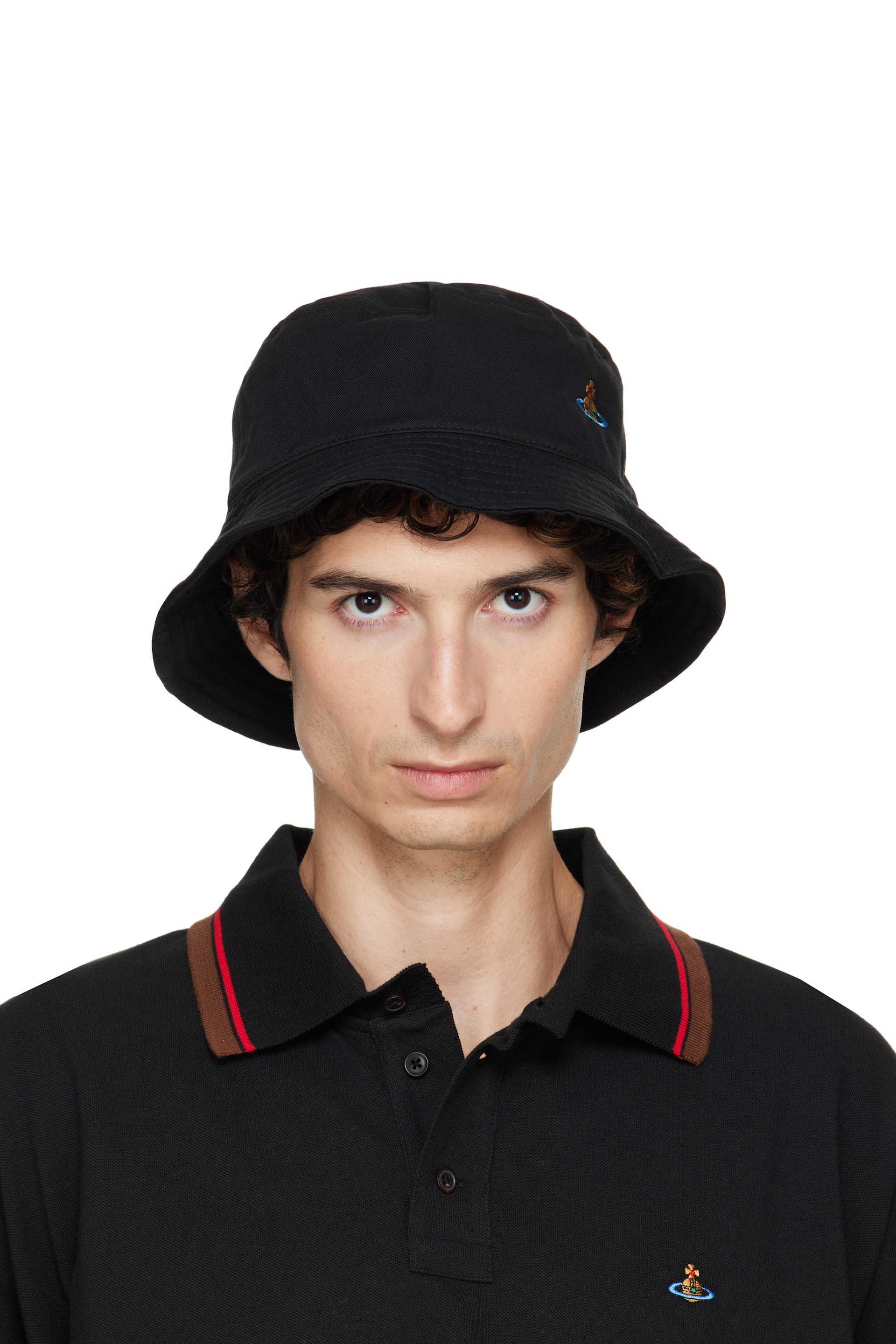Vivienne Westwood - Chapeau bob noir à logo brodé