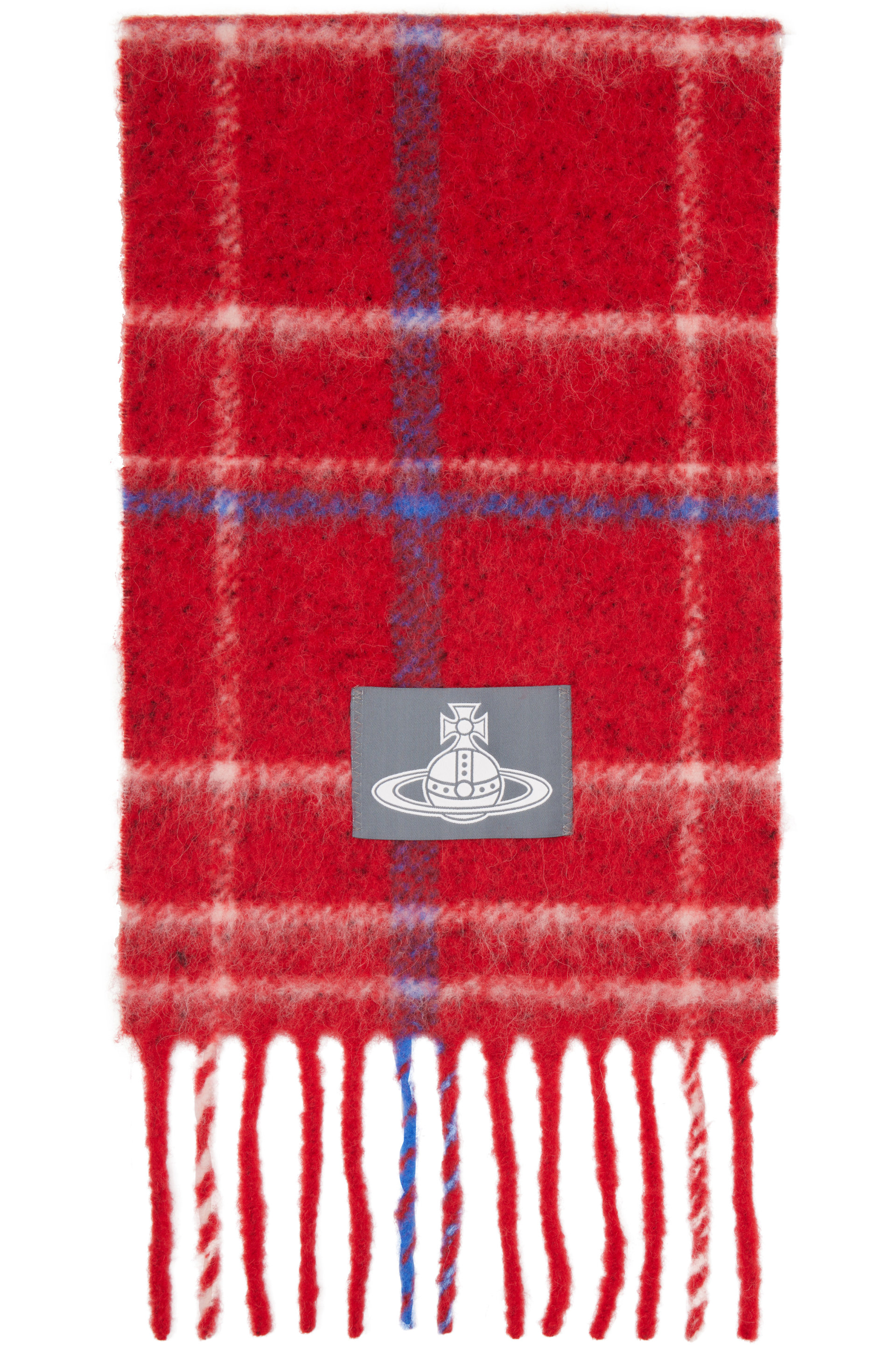 Vivienne Westwood - 红色 Check Alpaca 围巾