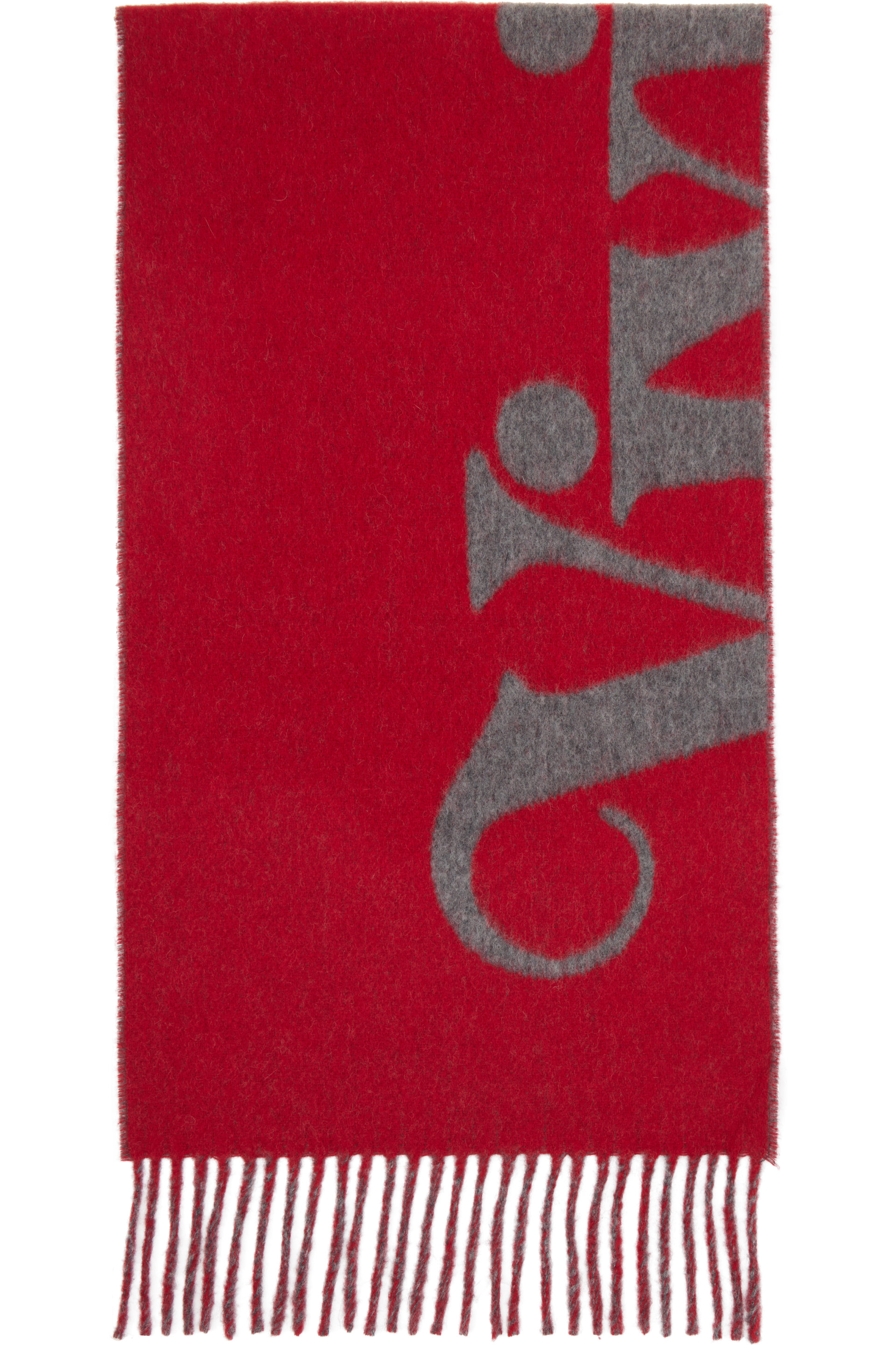 Vivienne Westwood - 红色 Wool Logo 围巾