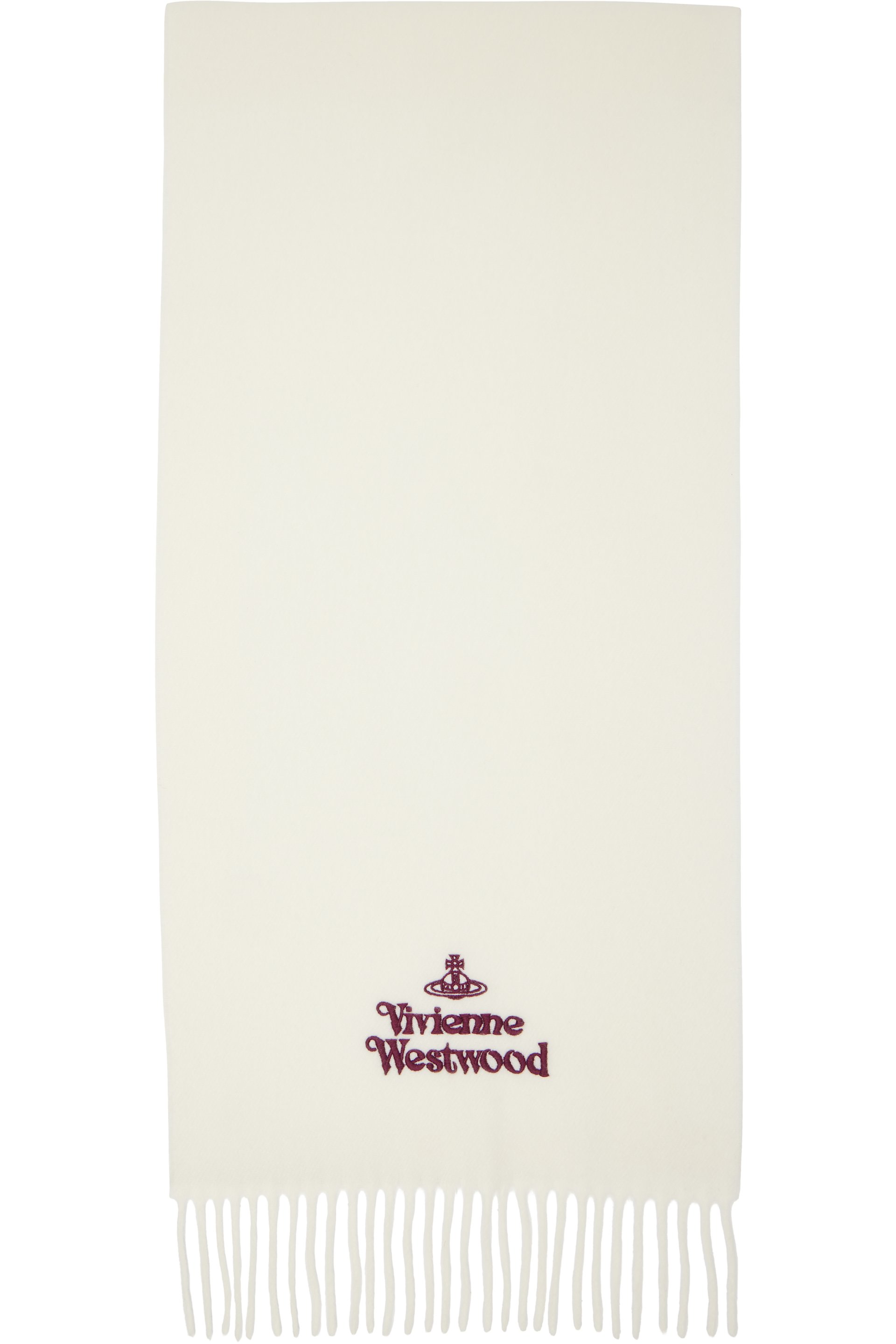 Vivienne Westwood - Écharpe blanc cassé à logo brodé