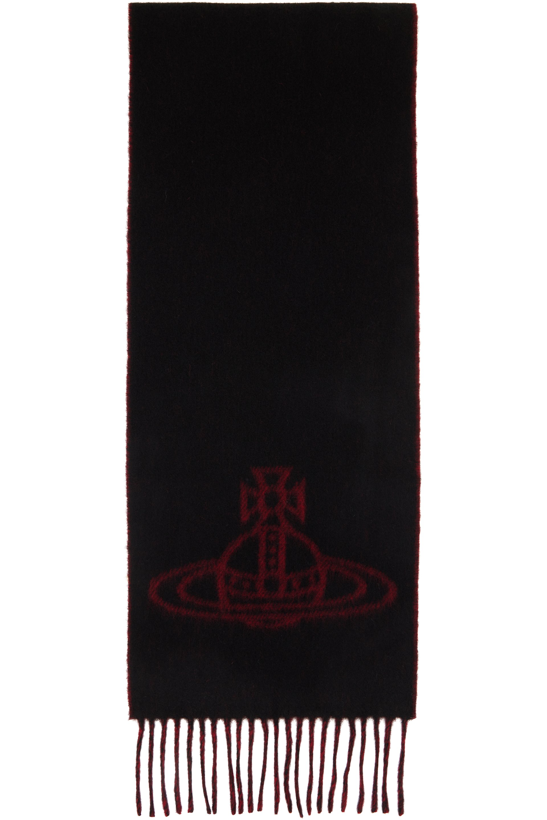Vivienne Westwood - Écharpe noir et rouge en flanelle double face