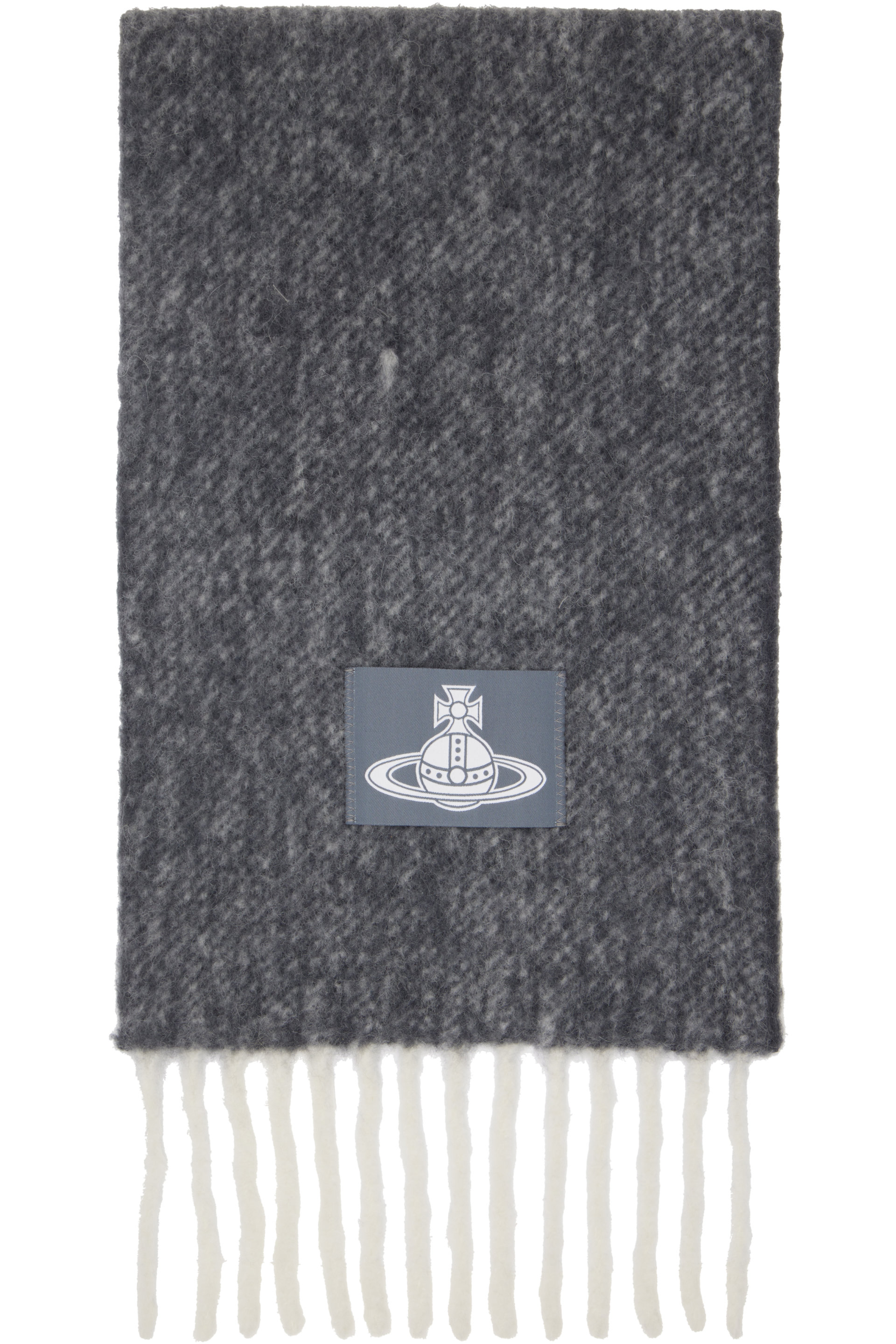 Vivienne Westwood - Gray Logo Patch Scarf