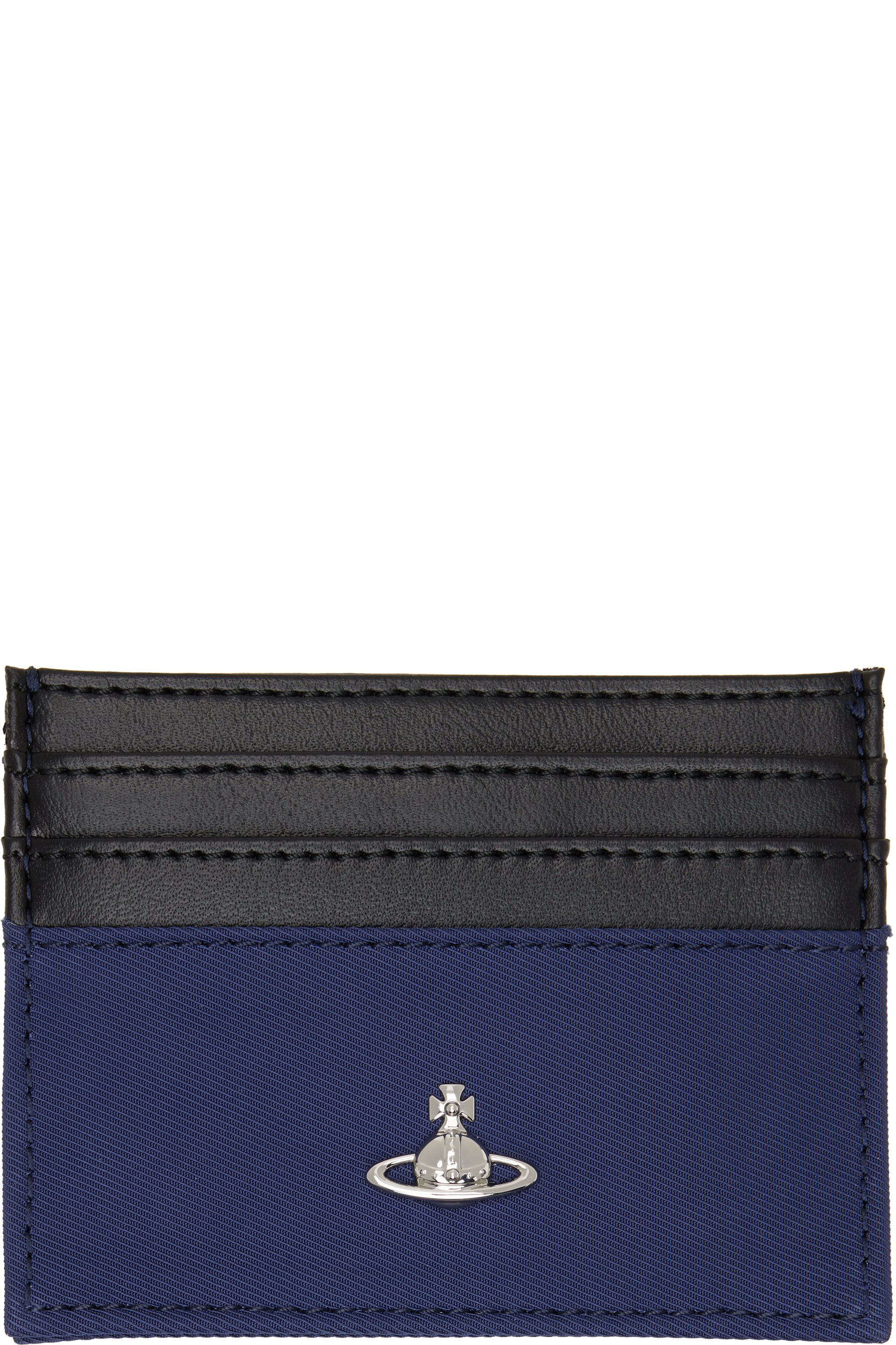 Vivienne Westwood - Porte-carte plat noir et bleu