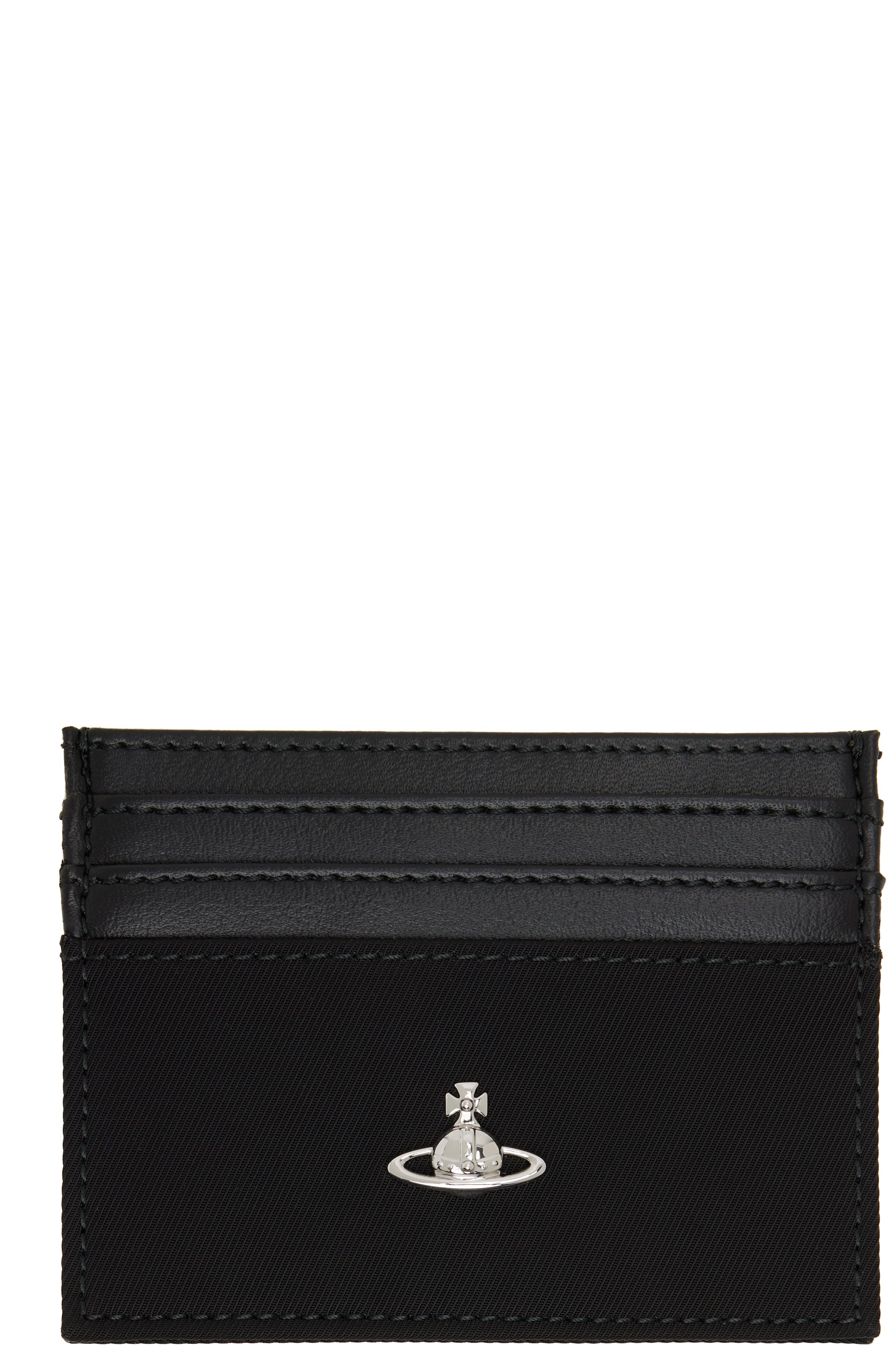 Vivienne Westwood - Porte-carte plat noir à orbe