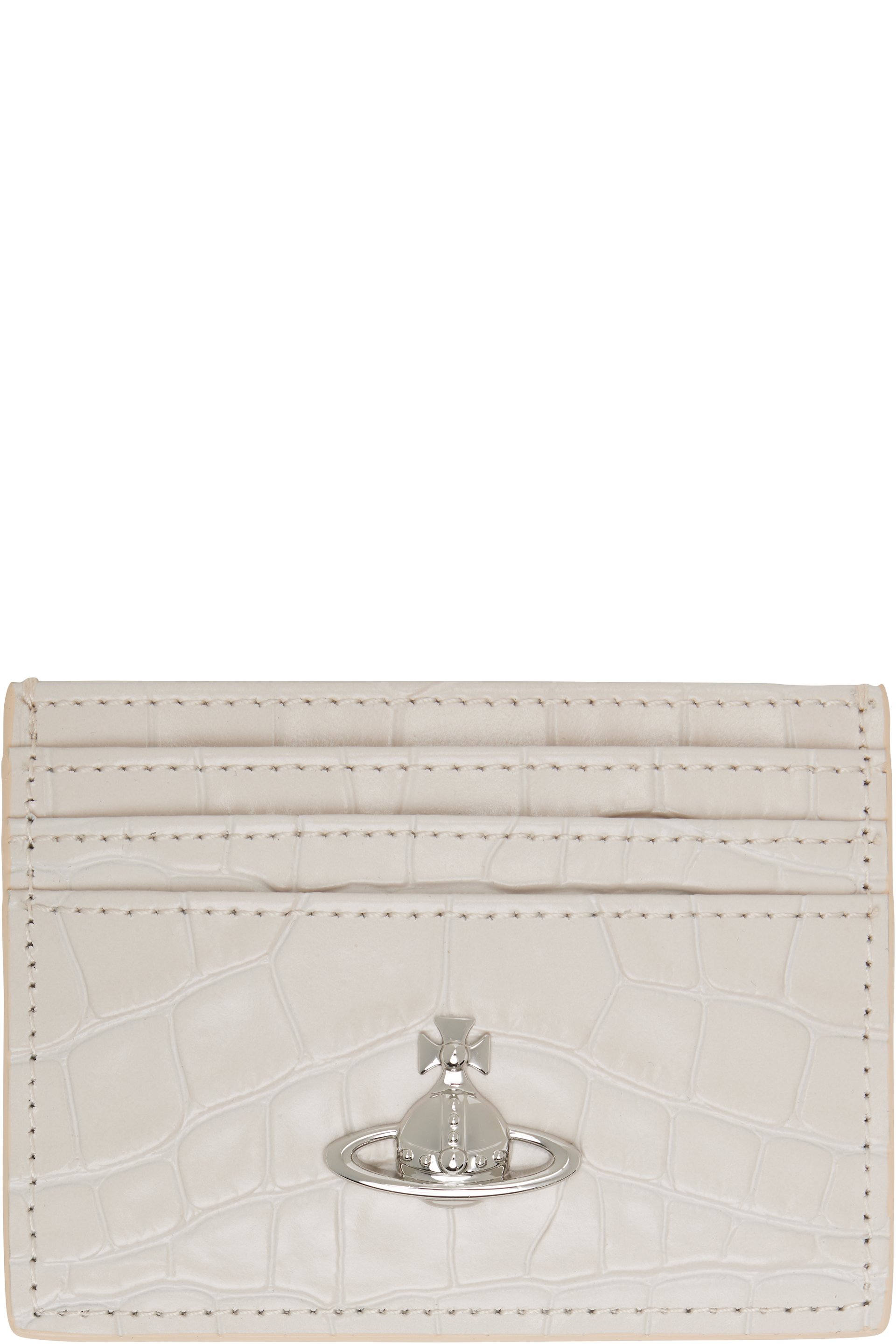 Vivienne Westwood - Porte-carte plat blanc cassé