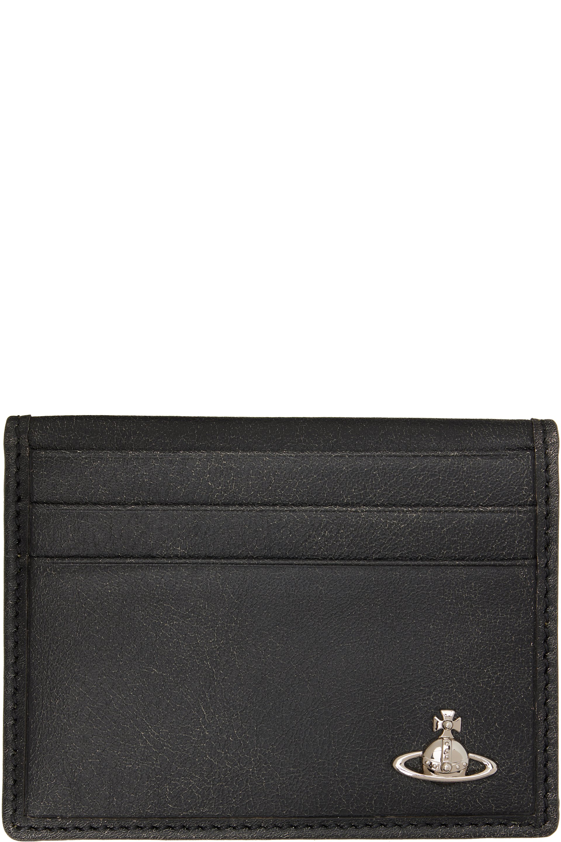 Vivienne Westwood - Porte-carte à deux volets Man noir à orbe