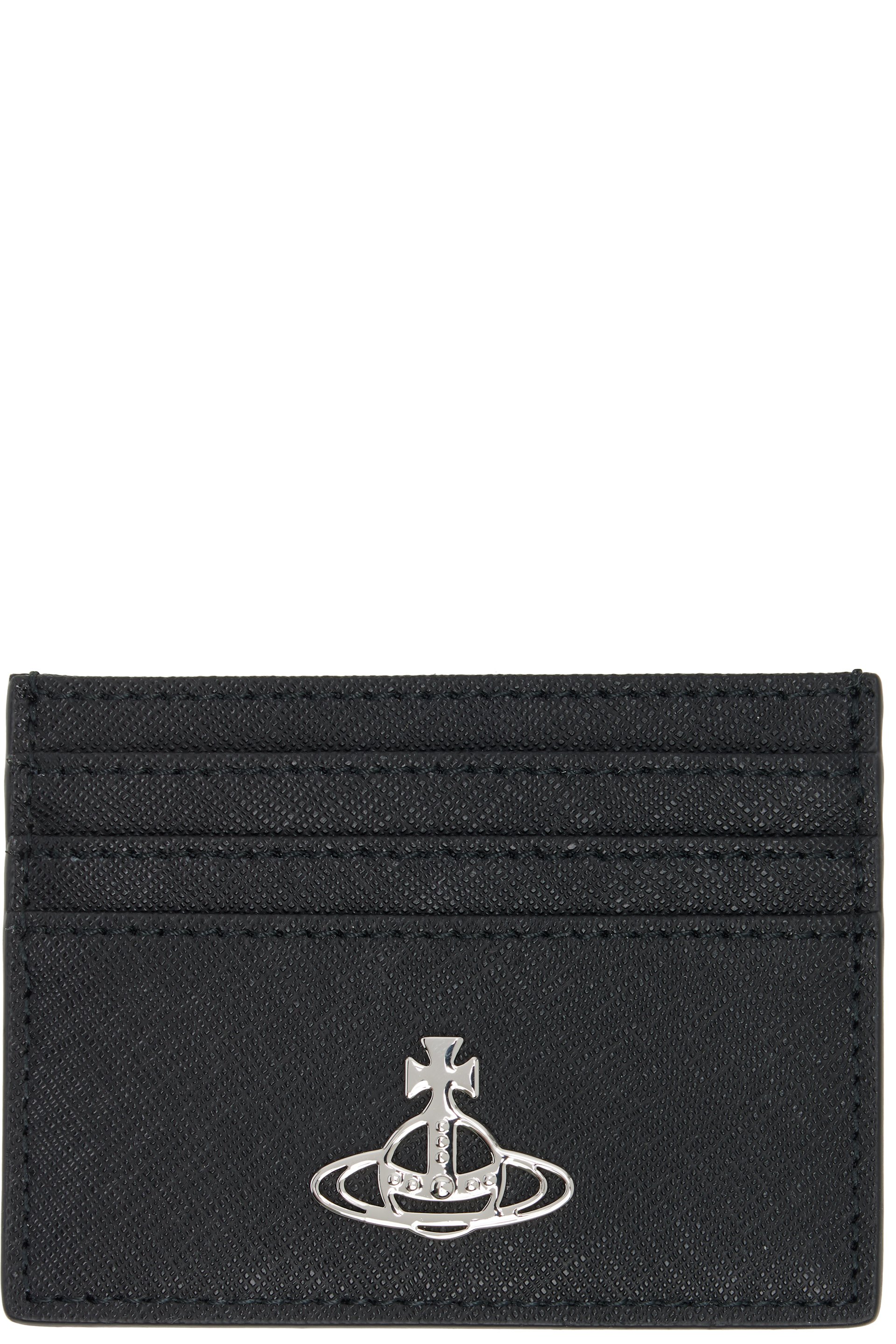 Vivienne Westwood - Porte-carte plat noir à orbe