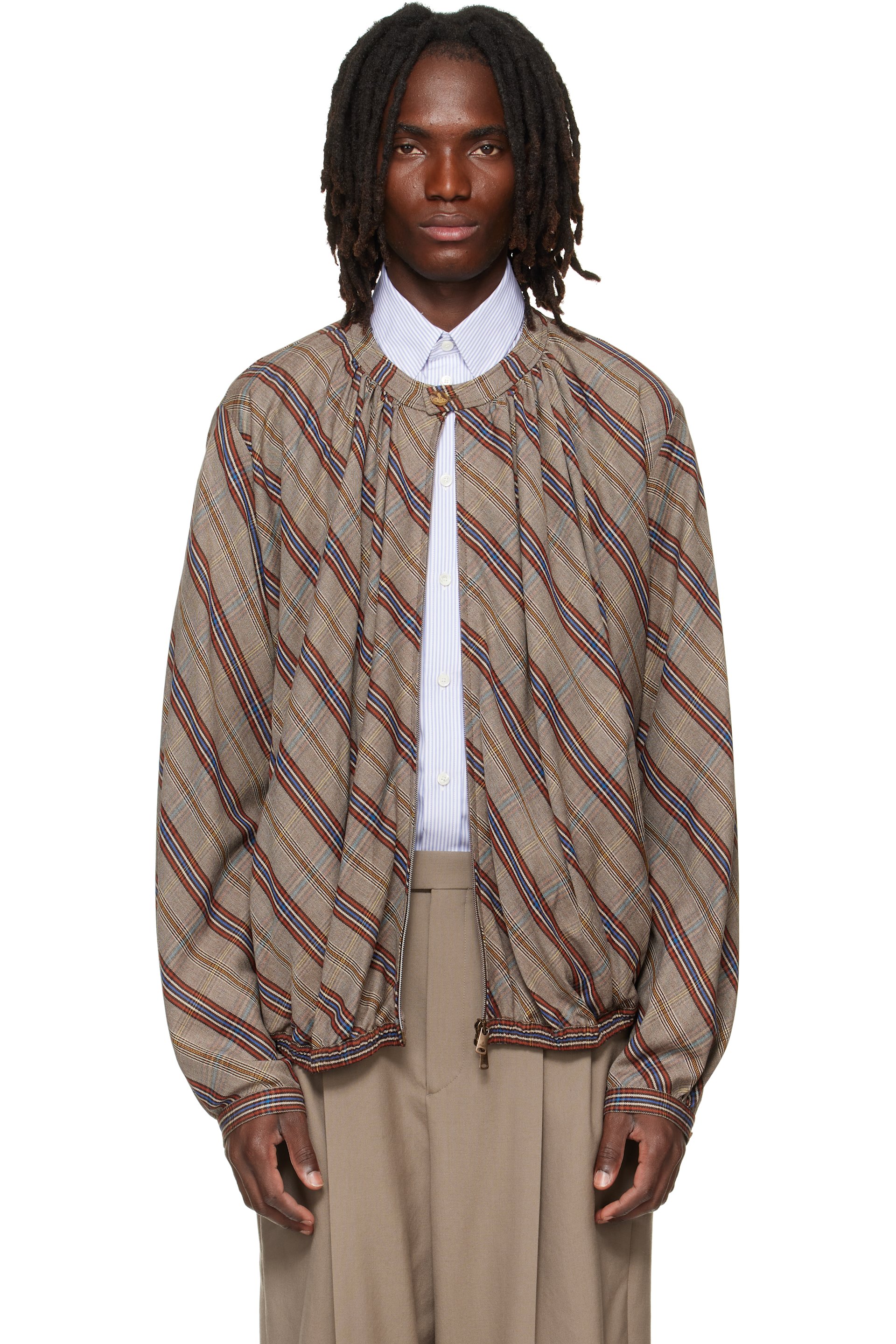 Vivienne Westwood - Beige Gathered Bomber Jacket