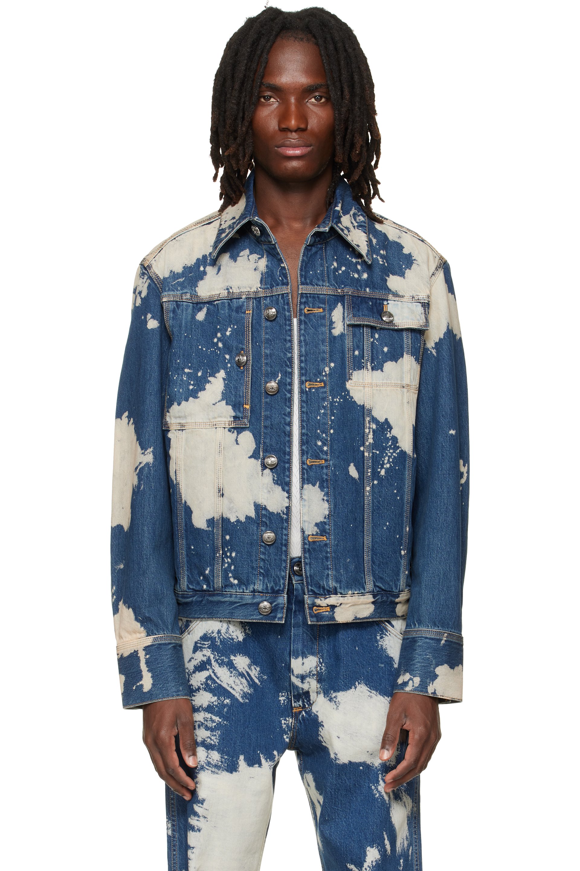 Vivienne Westwood - Navy & Beige Worker Denim Jacket