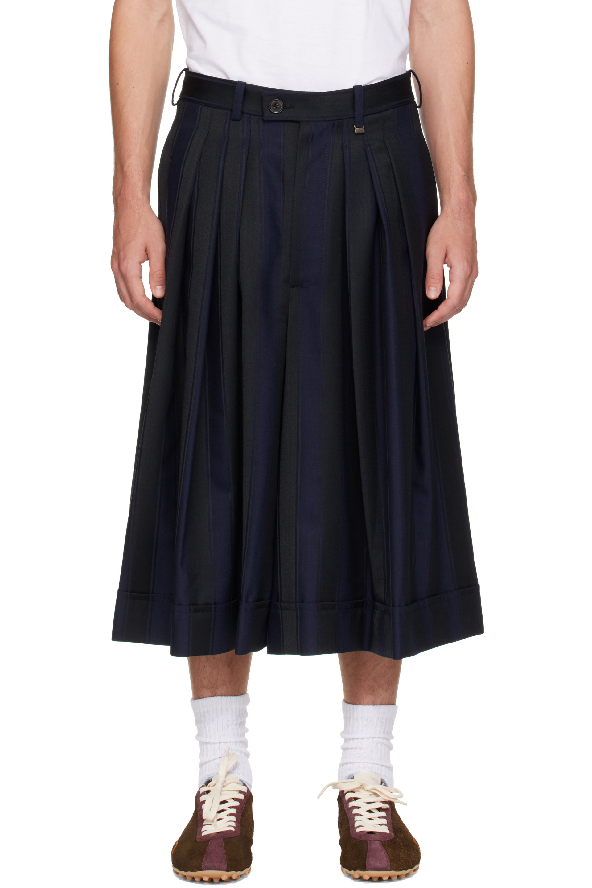 Vivienne Westwood - Navy & Gray Culottes Trousers