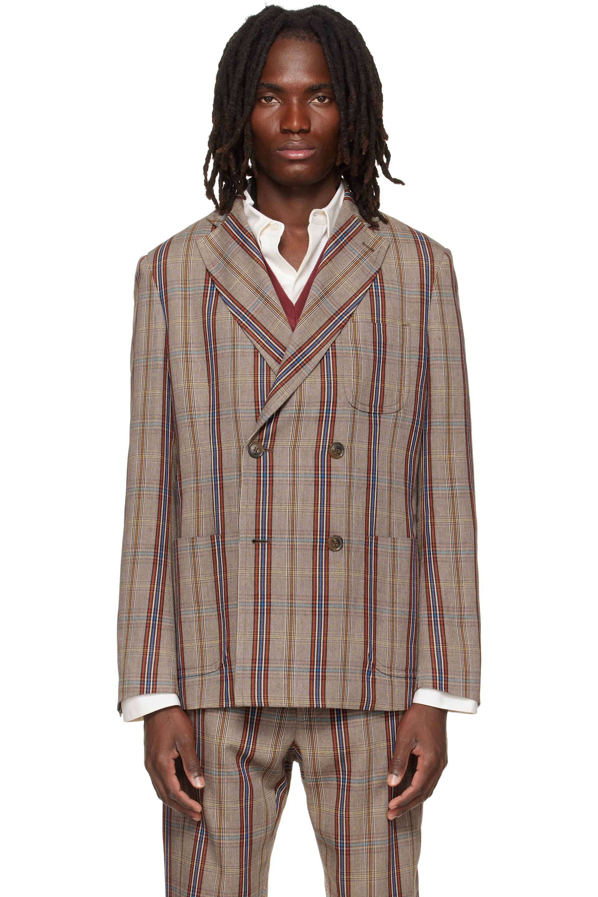 Vivienne Westwood - Veston Cruise beige à double boutonnage