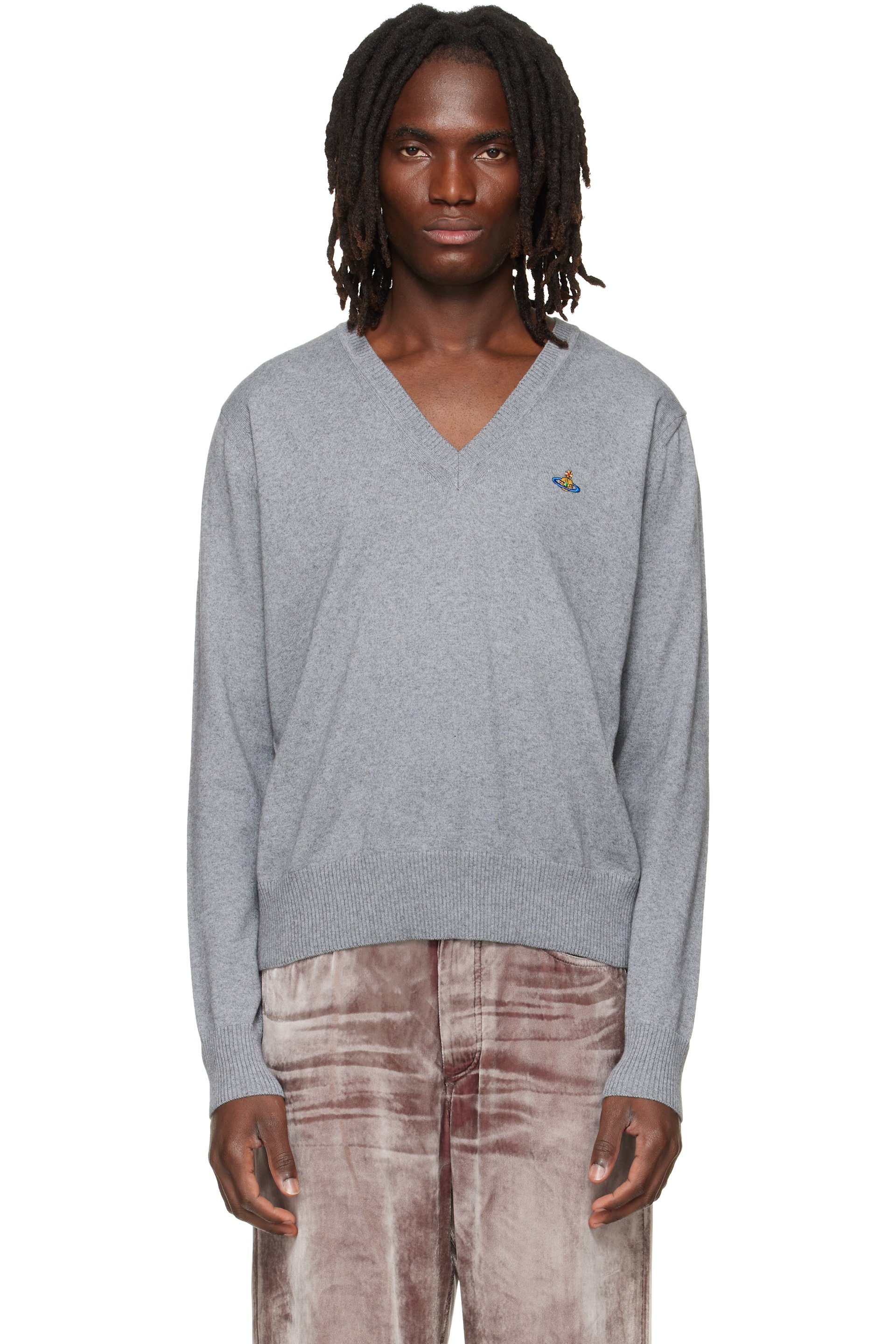 Vivienne Westwood - Gray Mark V-Neck Sweater