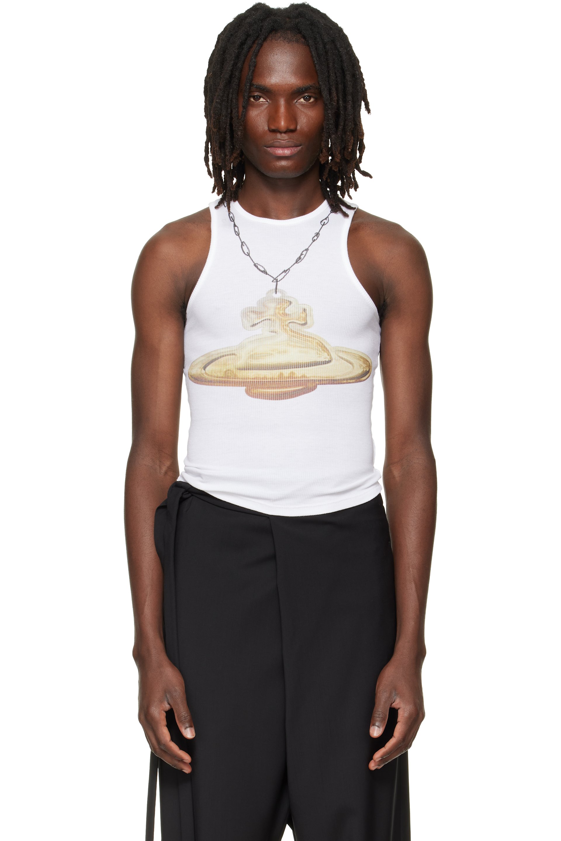 Vivienne Westwood - White Gold Orb 90s Tank Top