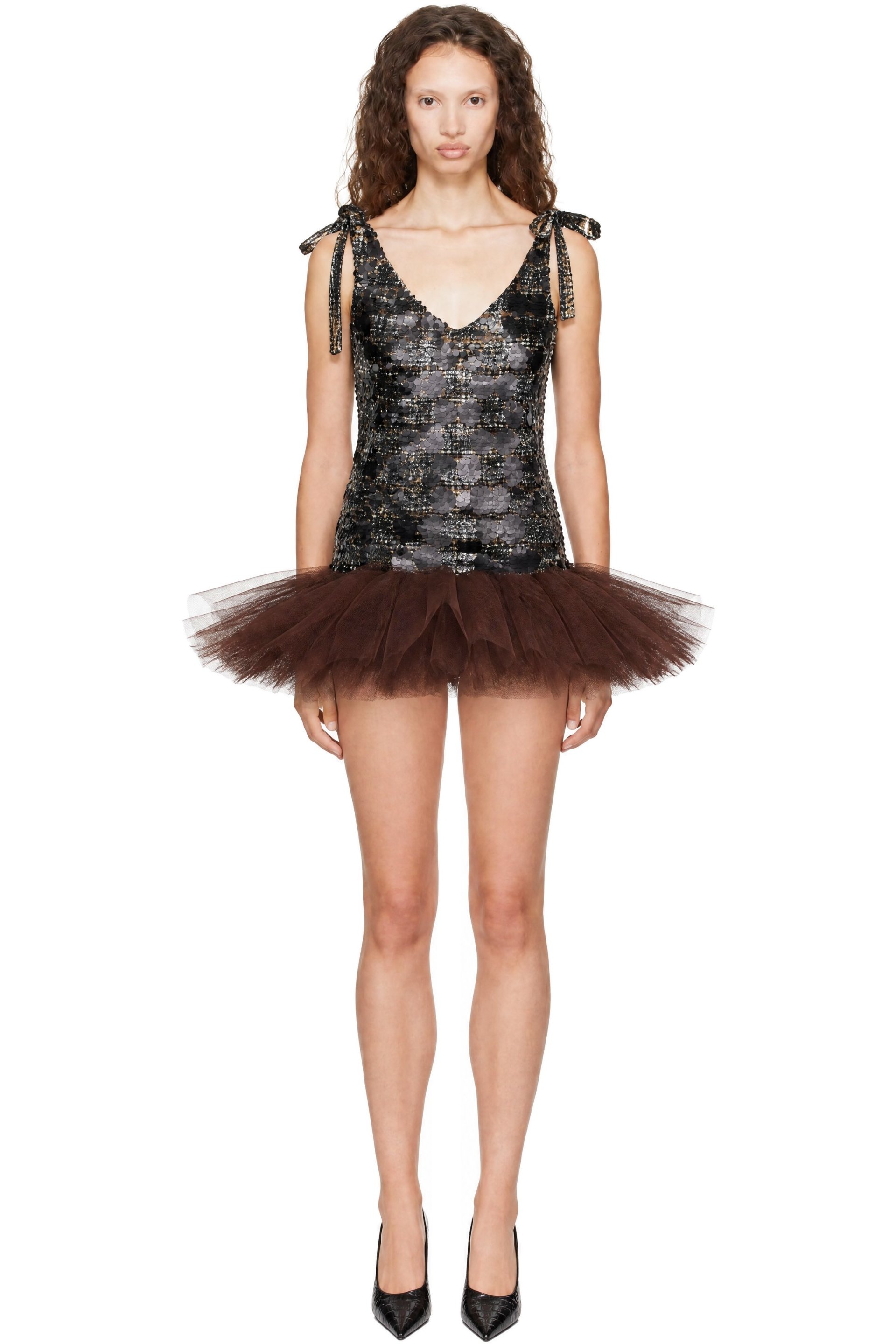 LAURA ANDRASCHKO - Brown Evie Minidress