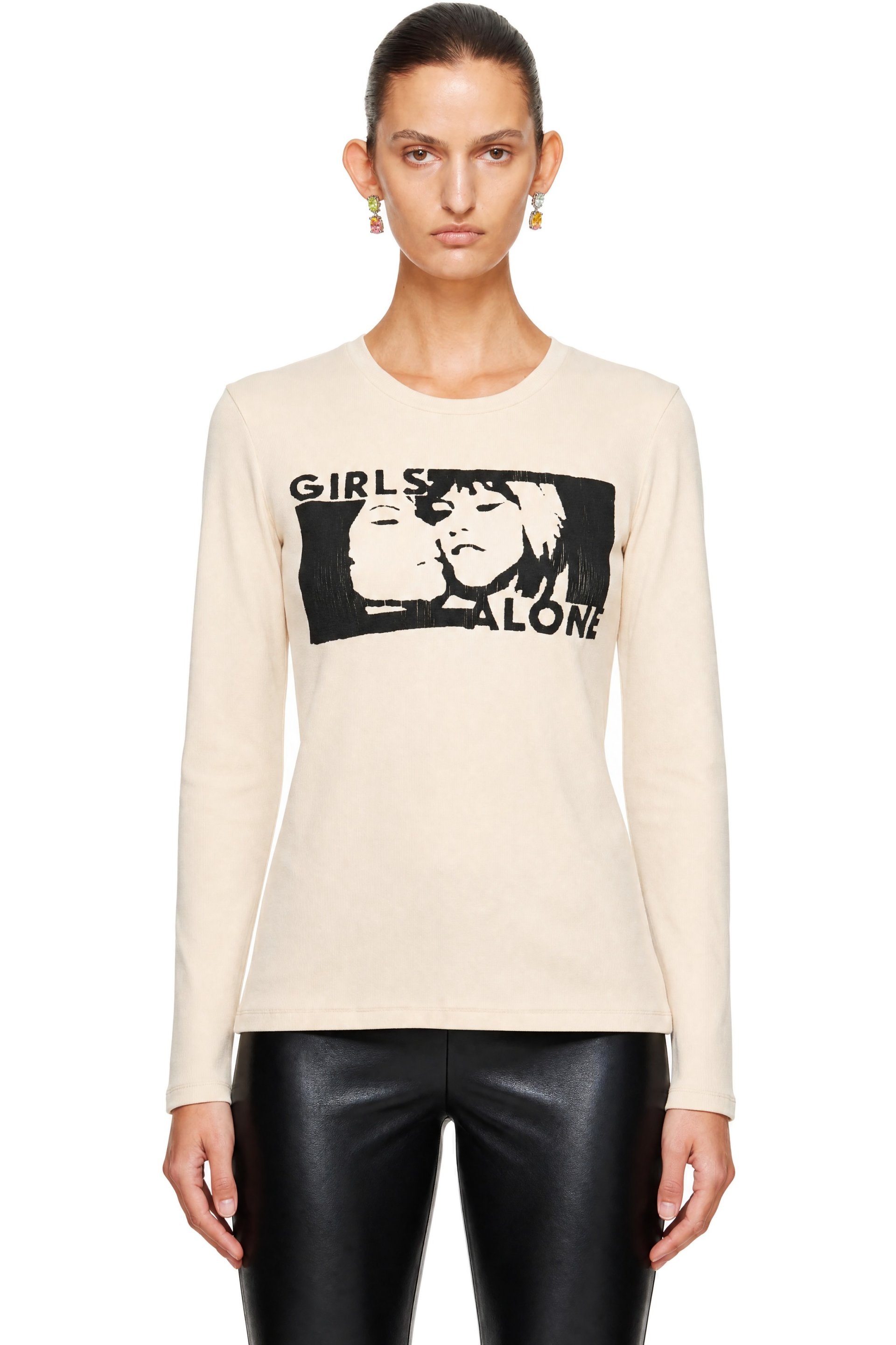 LAURA ANDRASCHKO - オフホワイト 'Girls Alone' 長袖Tシャツ