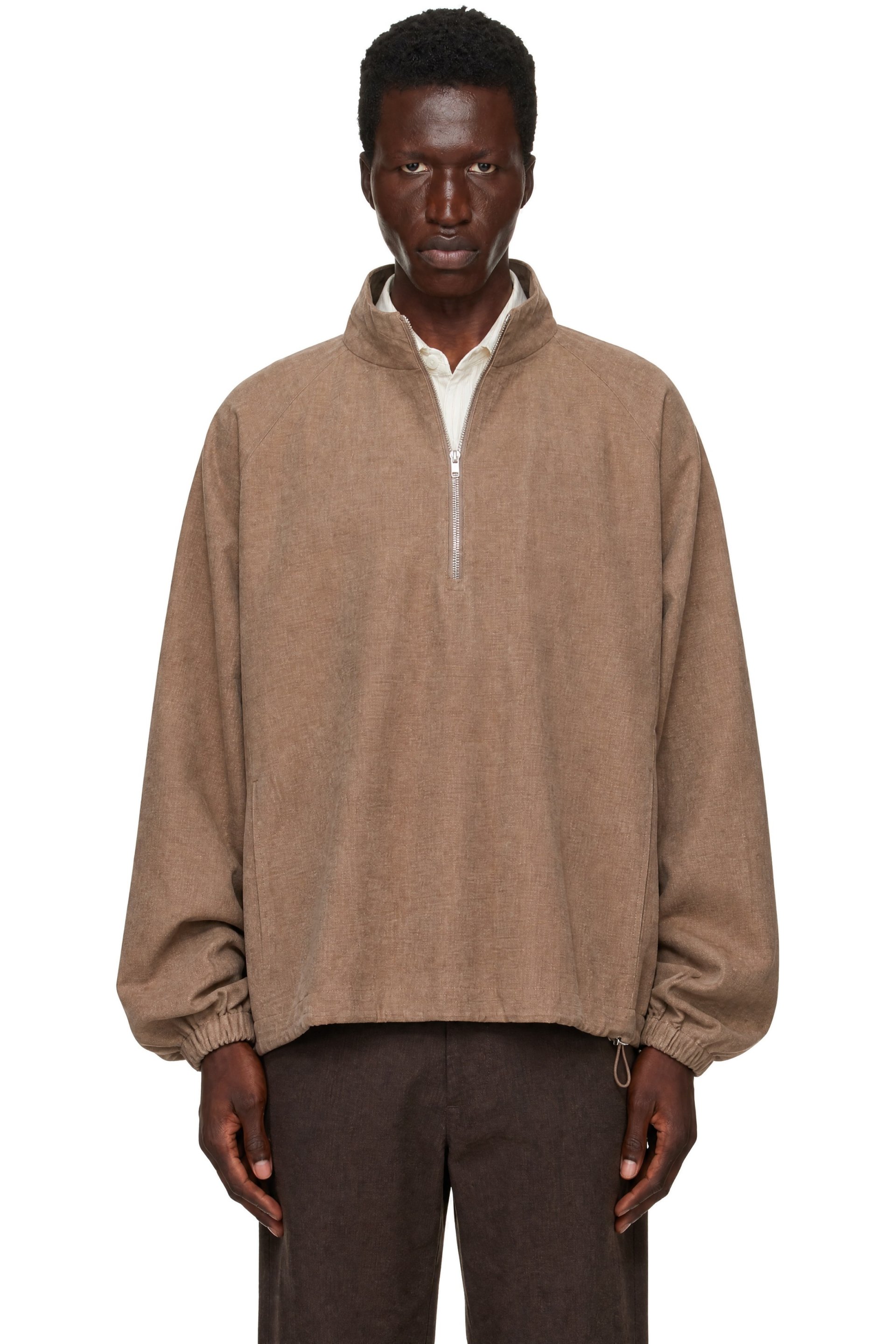 colbo - Parka brun à demi-glissière
